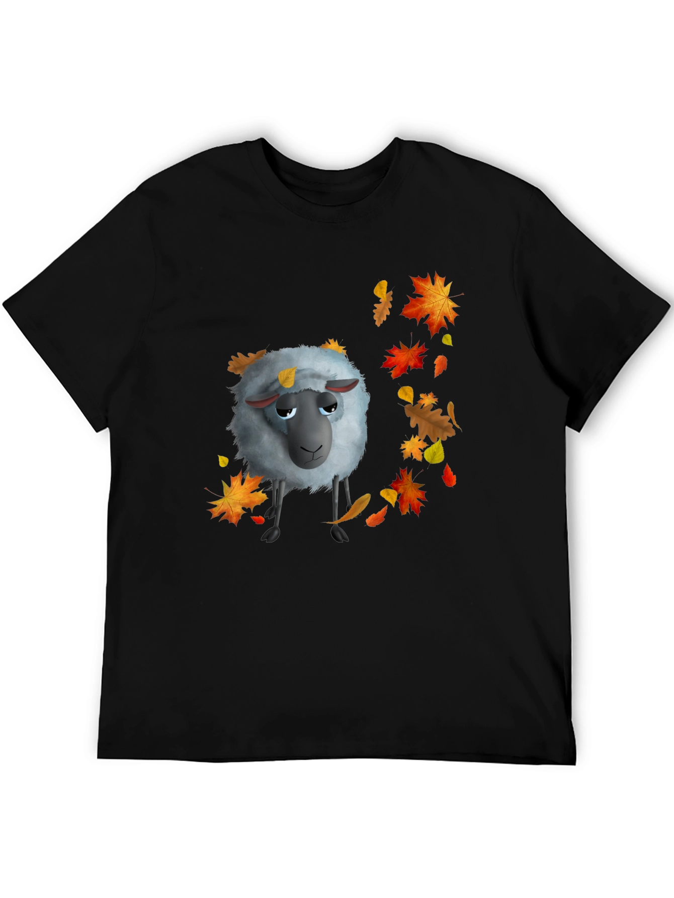 Autumn Sheep Black T-Shirt