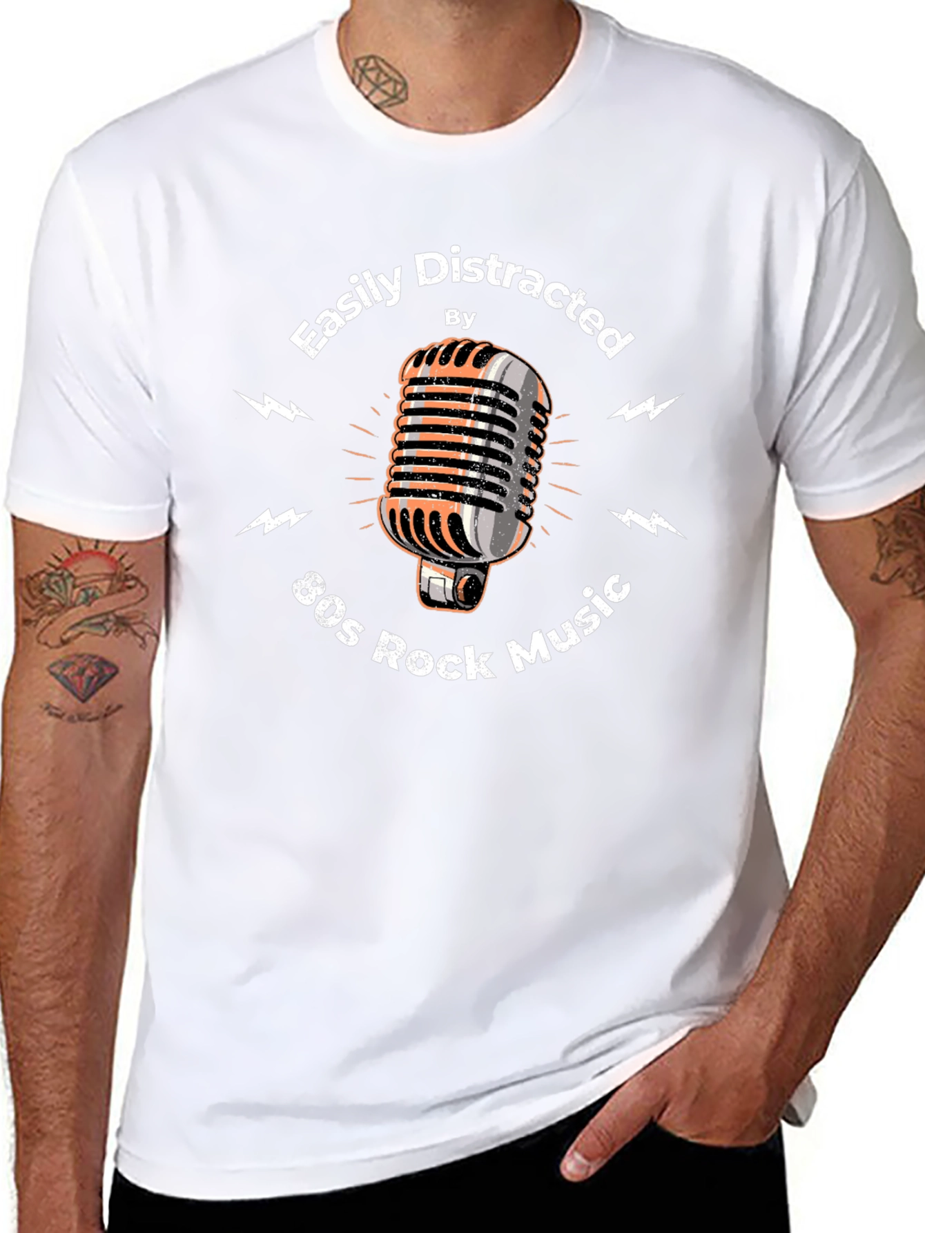 80s Rock Music T-Shirt - Easily Distracted Graphic Tee
