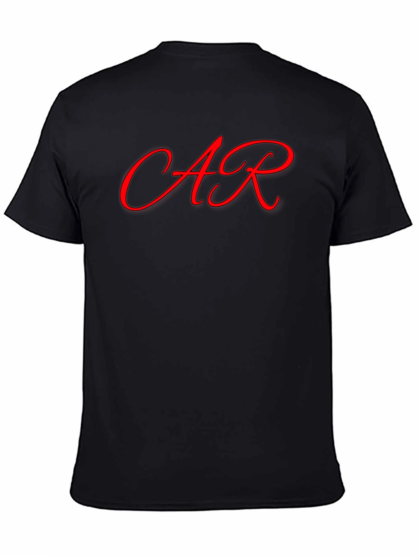 Black T-Shirt with Red AR Lettering