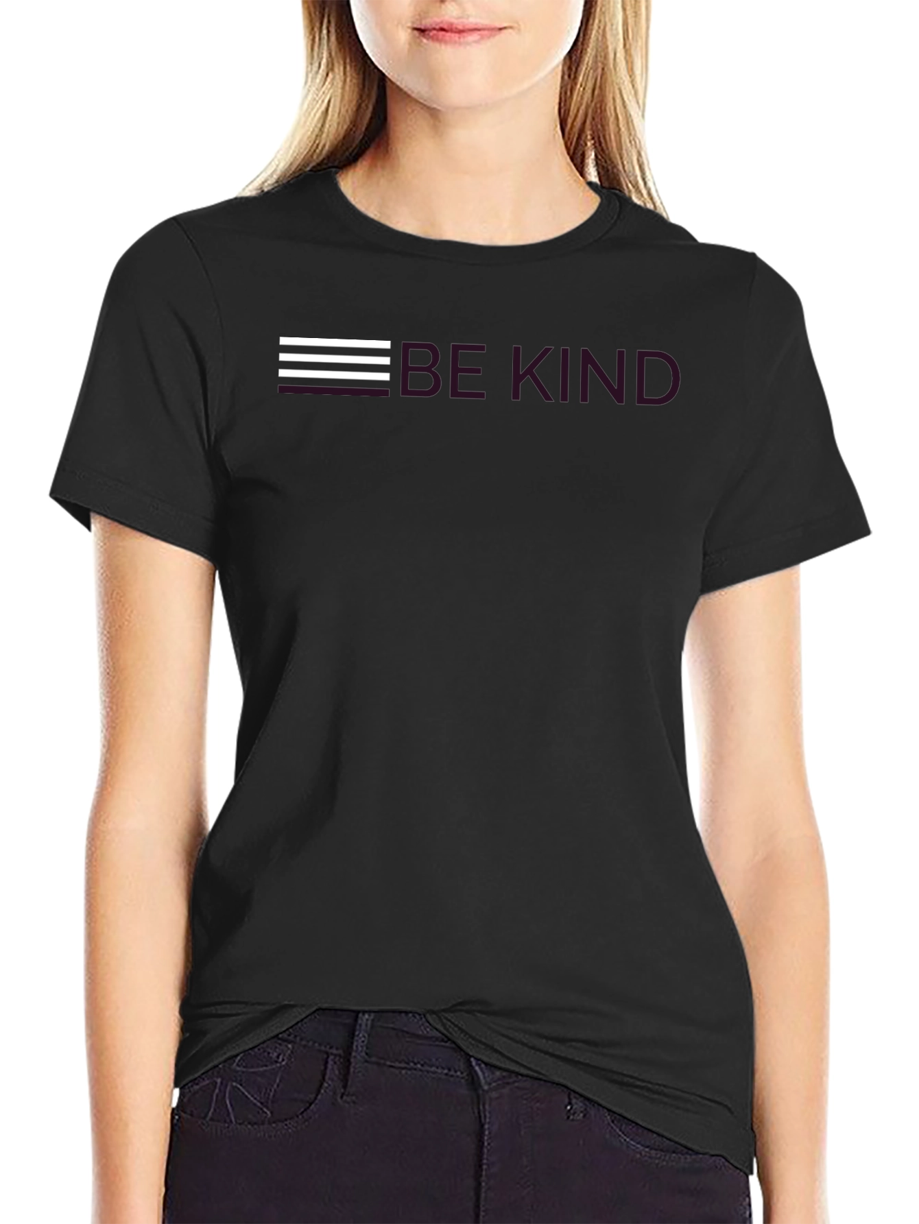 Be Kind Graphic Tee - Black Crew Neck