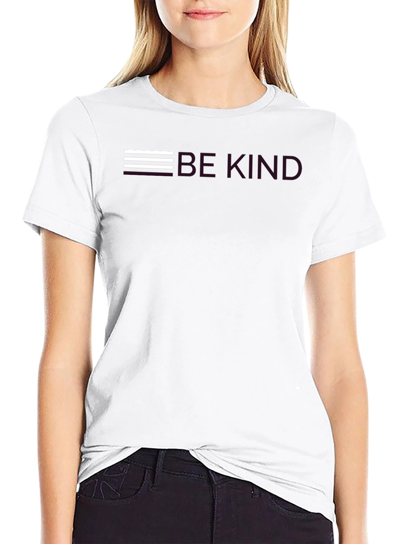 Be Kind Graphic Tee - Black Crew Neck