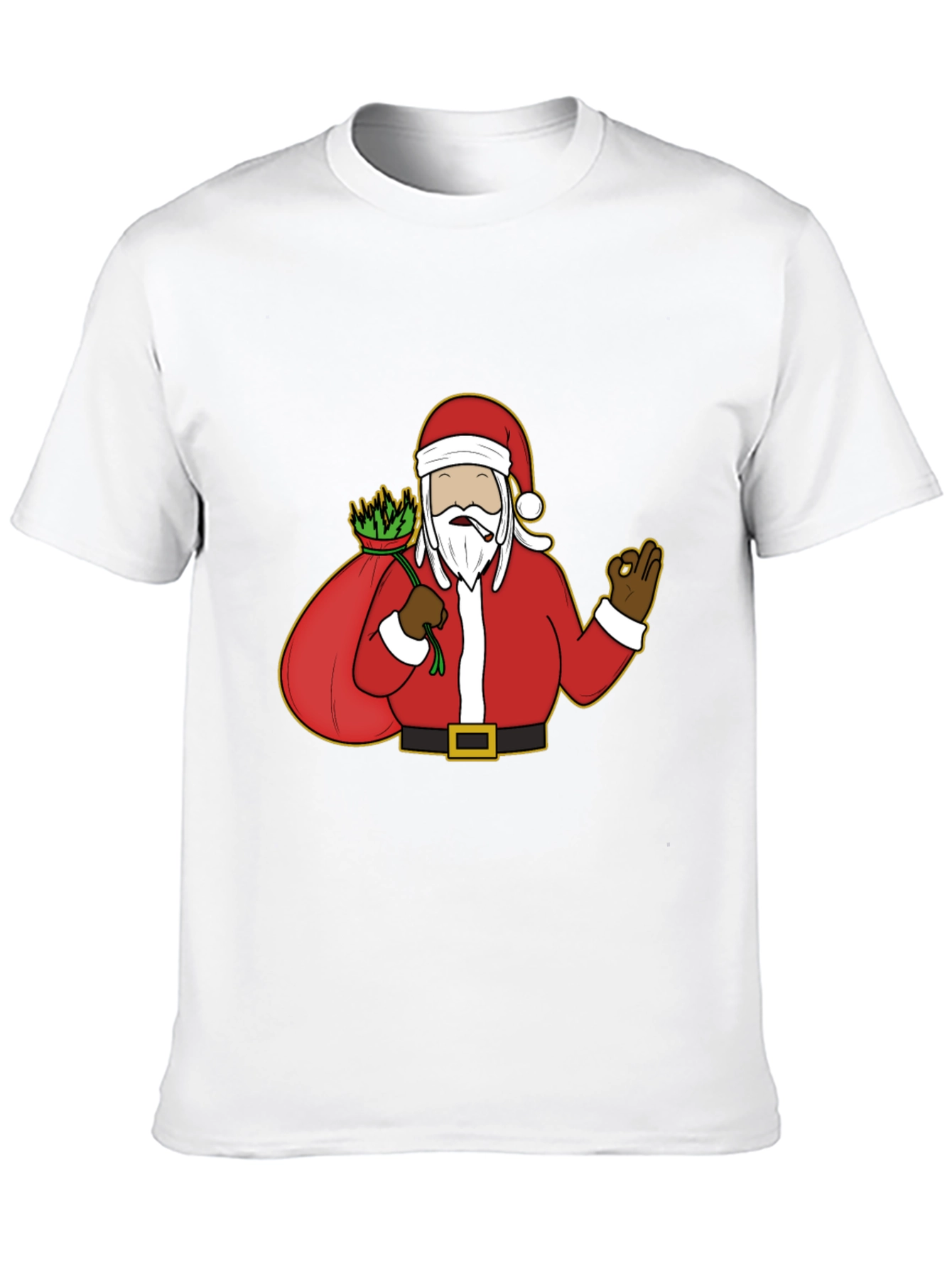 Santa Smoking Weed T-Shirt - Black