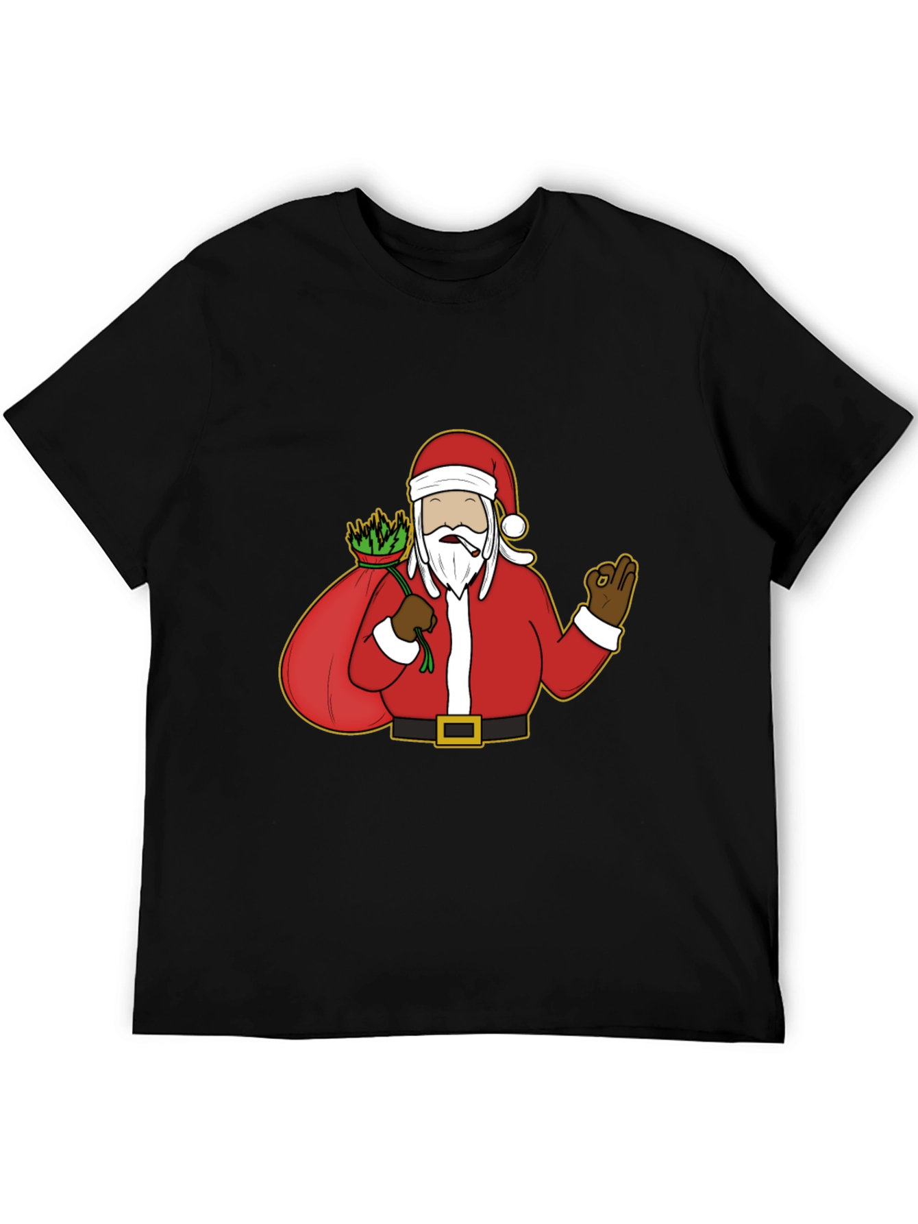 Santa Smoking Weed T-Shirt - Black