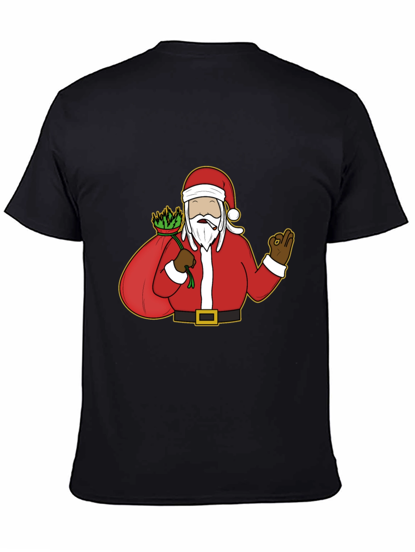 Santa Smoking Weed T-Shirt - Black