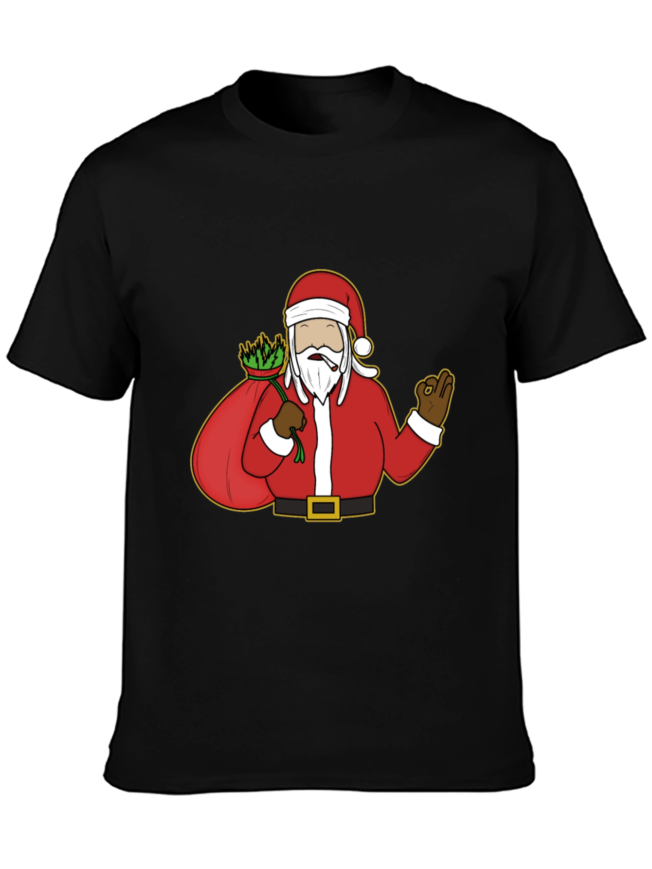 Santa Smoking Weed T-Shirt - Black