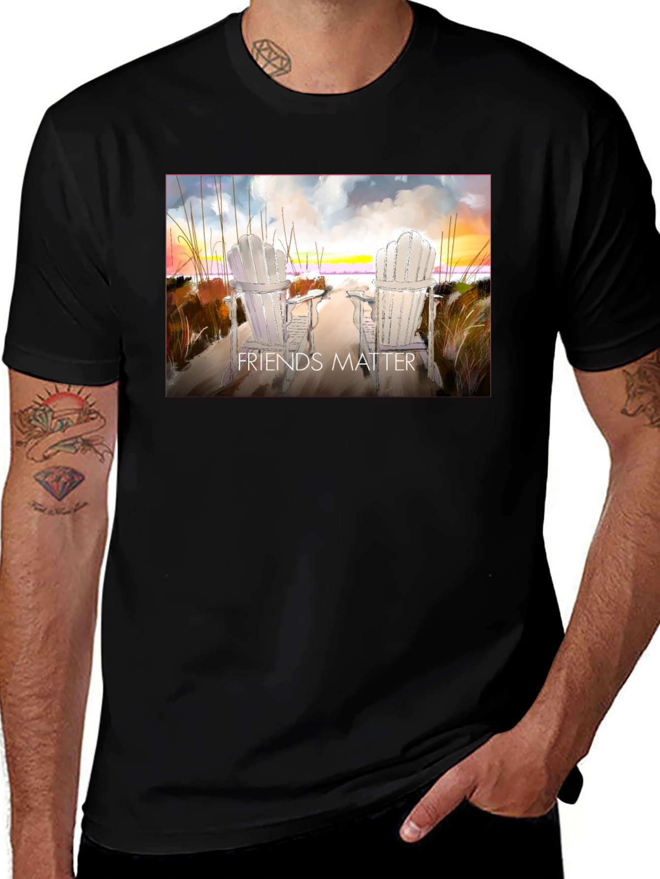 Friends Matter Beach Chair T-Shirt