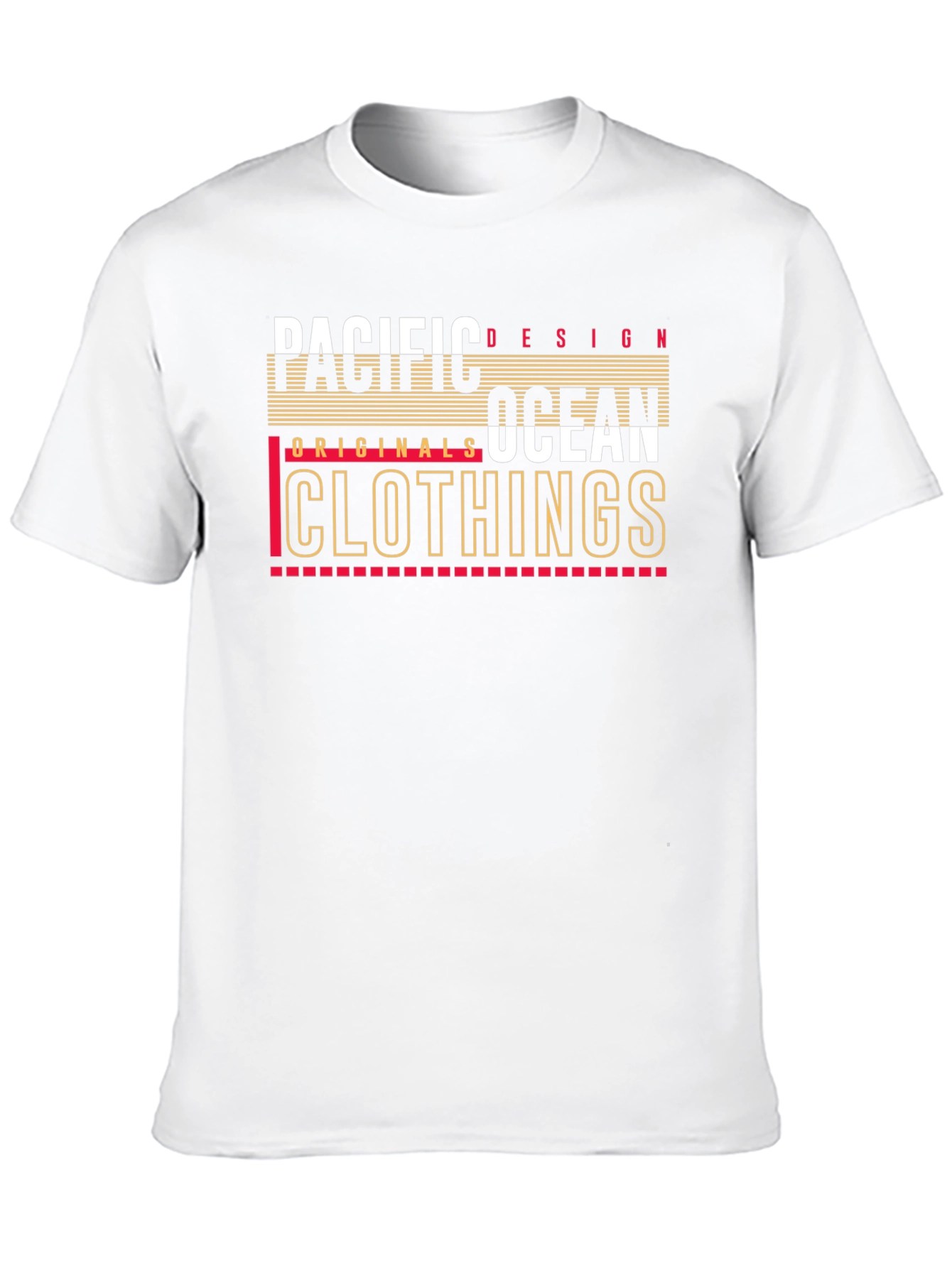 Pacific Ocean Design Black Graphic T-Shirt