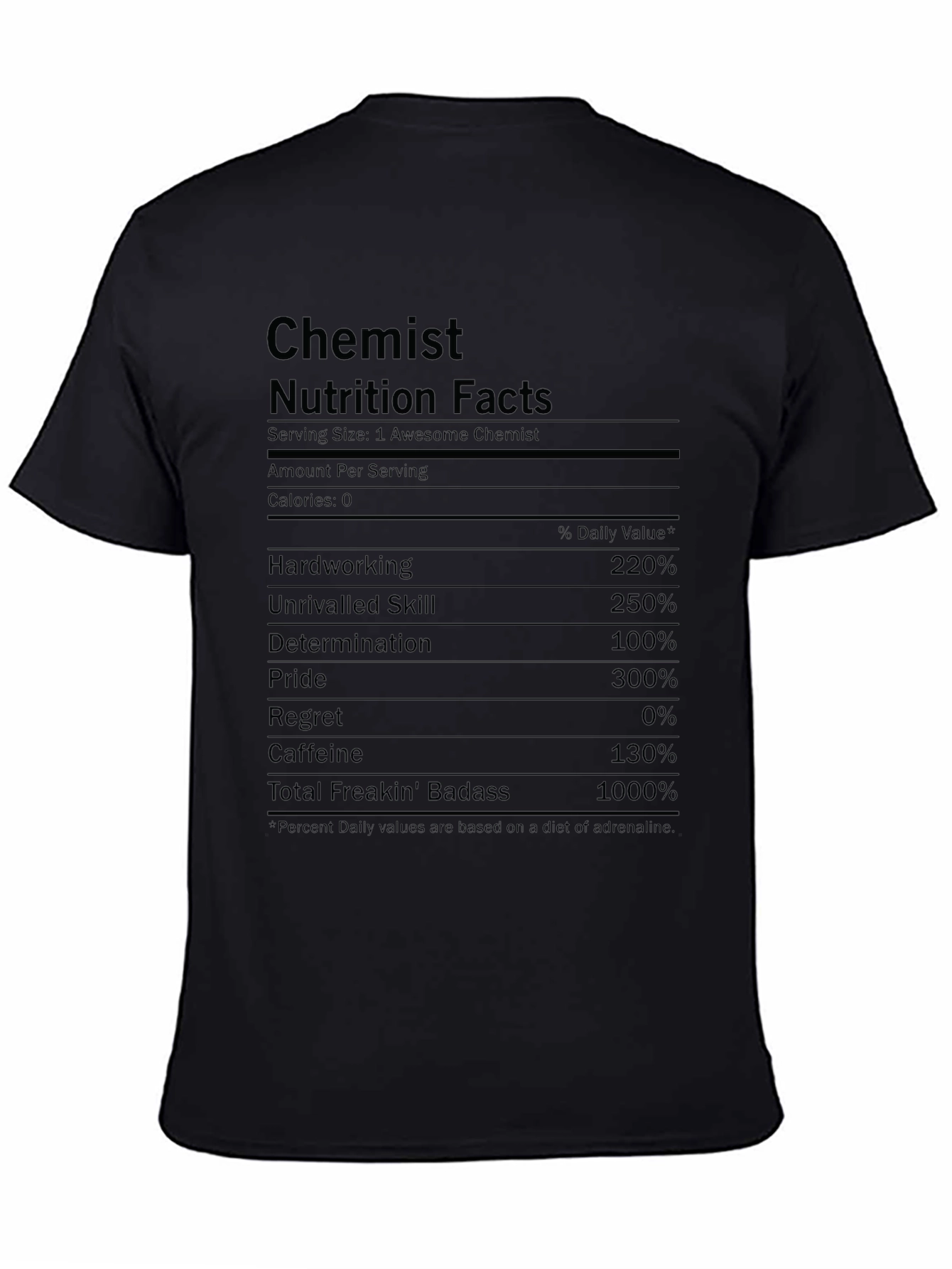 Chemist Nutrition Facts Graphic T-Shirt