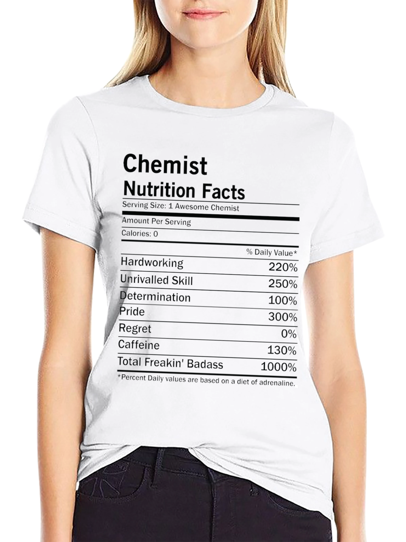 Chemist Nutrition Facts Graphic T-Shirt