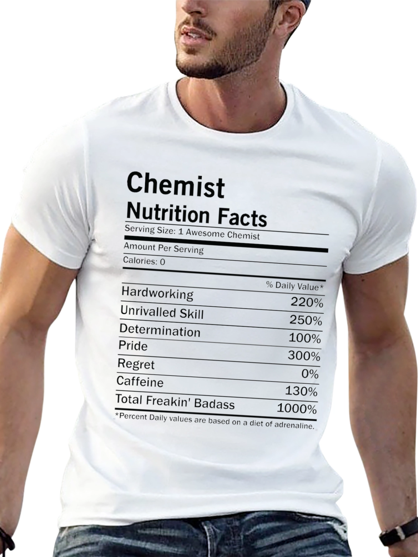 Chemist Nutrition Facts Graphic T-Shirt