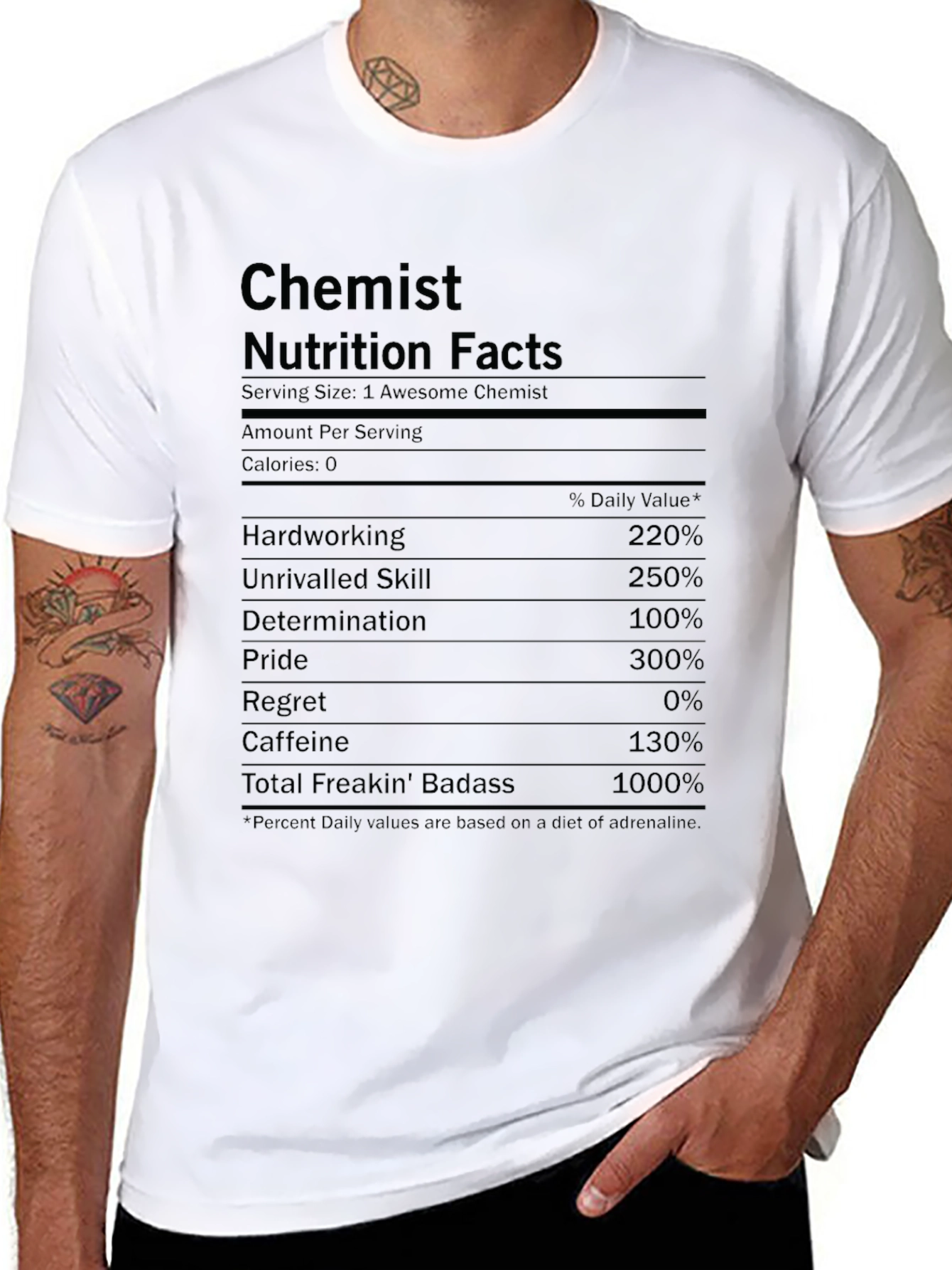 Chemist Nutrition Facts Graphic T-Shirt
