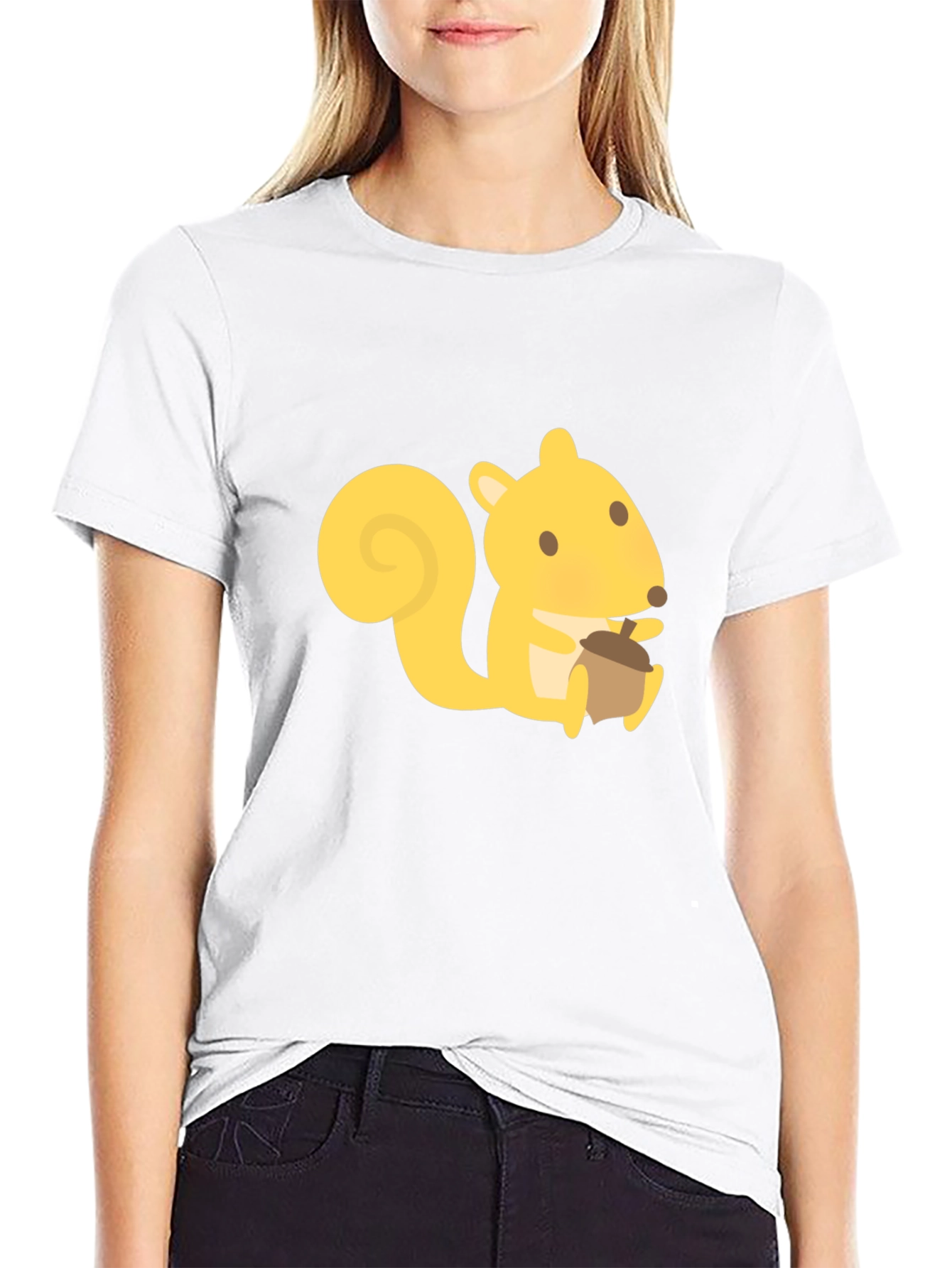 Squirrel Graphic Tee - Black Crew Neck T-Shirt