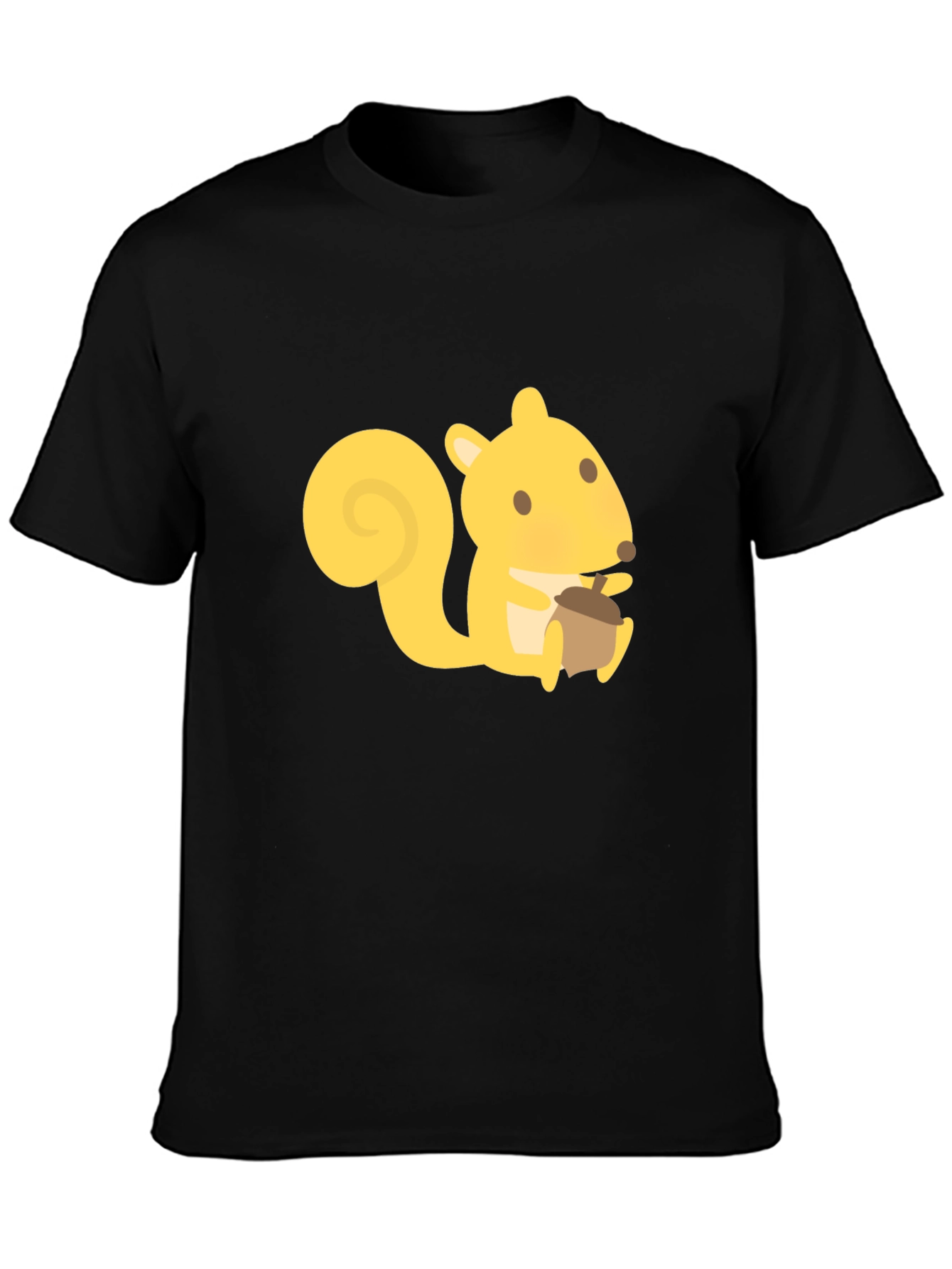 Squirrel Graphic Tee - Black Crew Neck T-Shirt