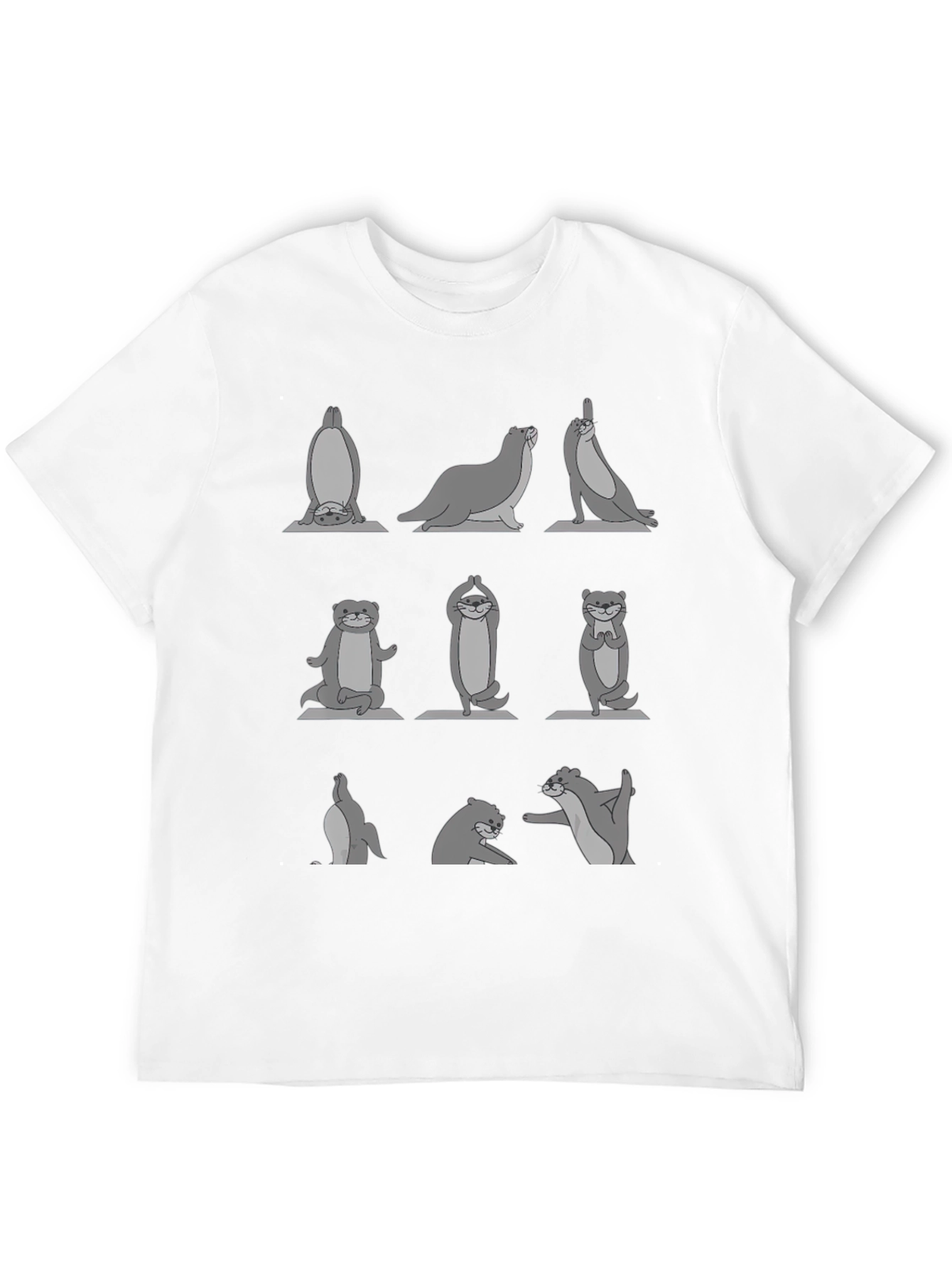 Yoga Otter Black T-Shirt - Relaxed Fit
