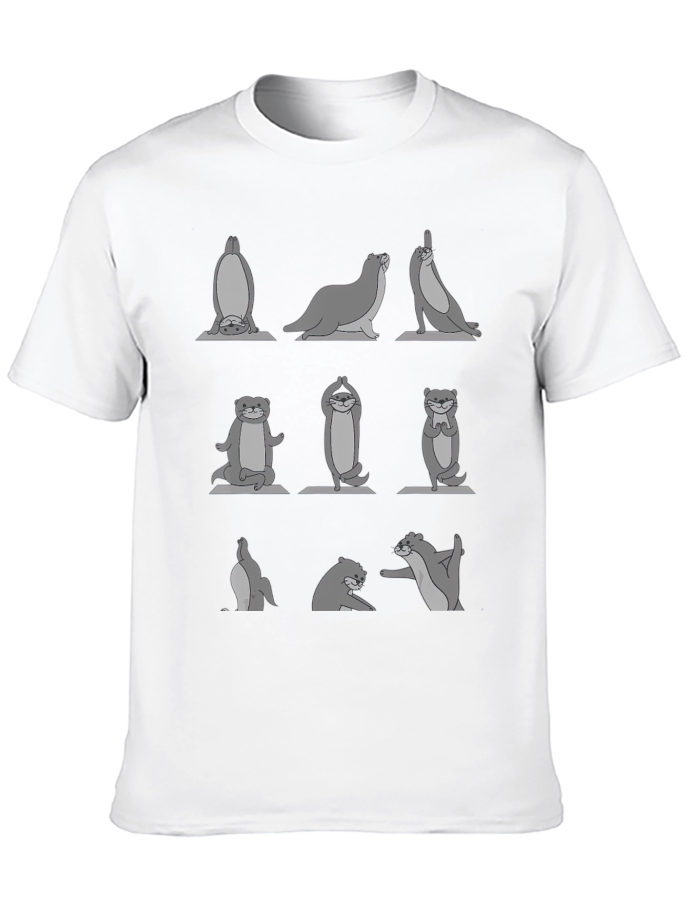 Yoga Otter Black T-Shirt - Relaxed Fit
