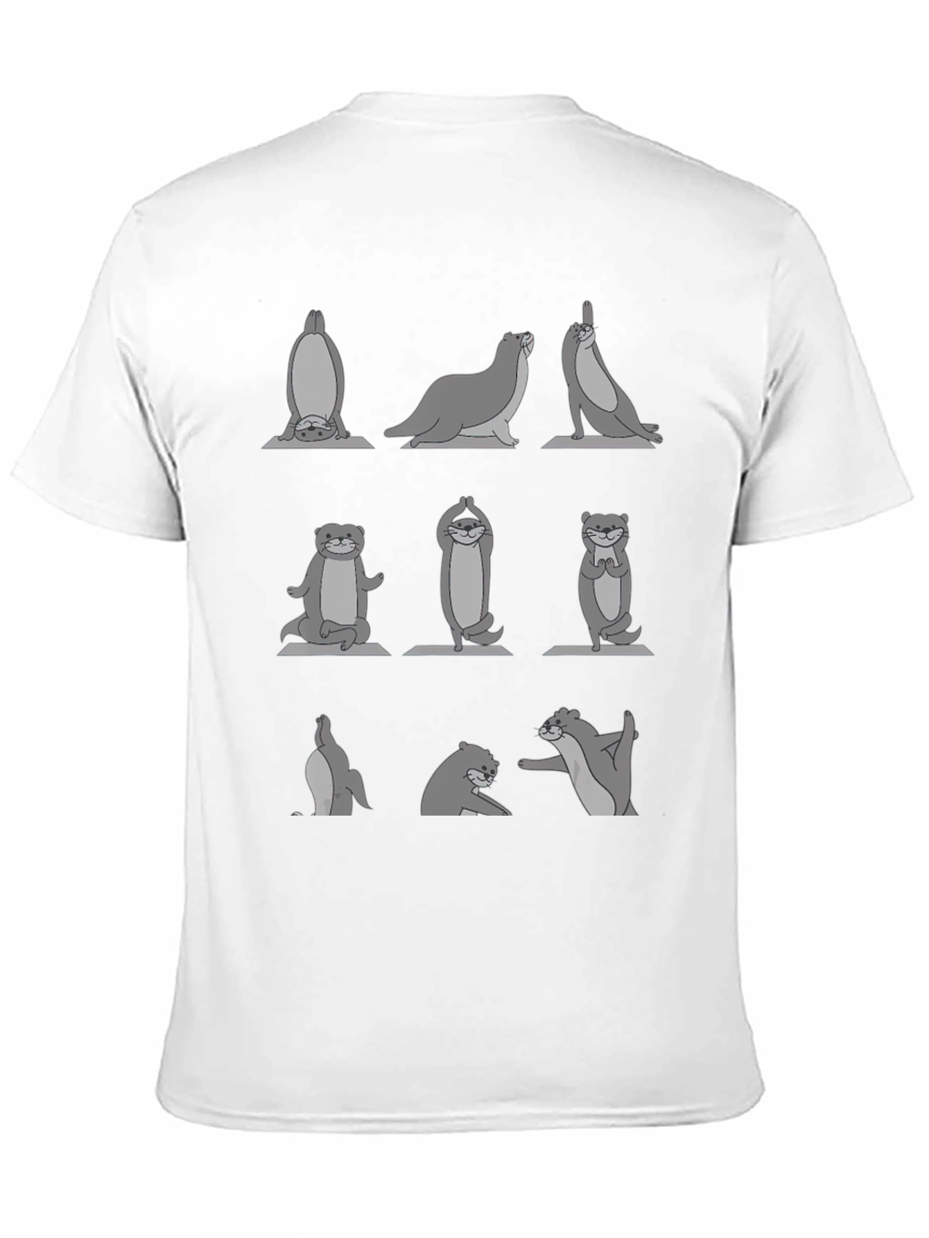 Yoga Otter Black T-Shirt - Relaxed Fit
