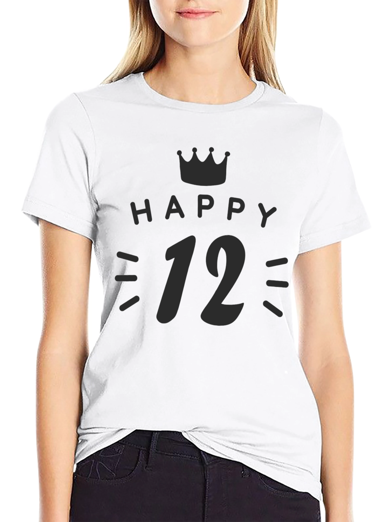 Happy 12th Birthday Black T-Shirt