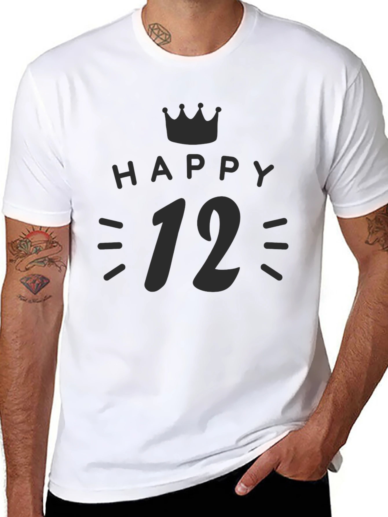 Happy 12th Birthday Black T-Shirt
