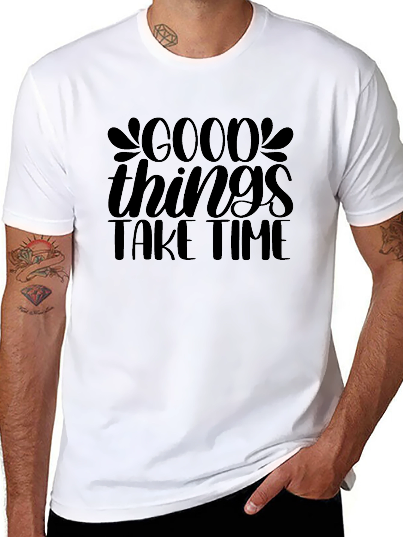 Good Things Take Time Black Tee