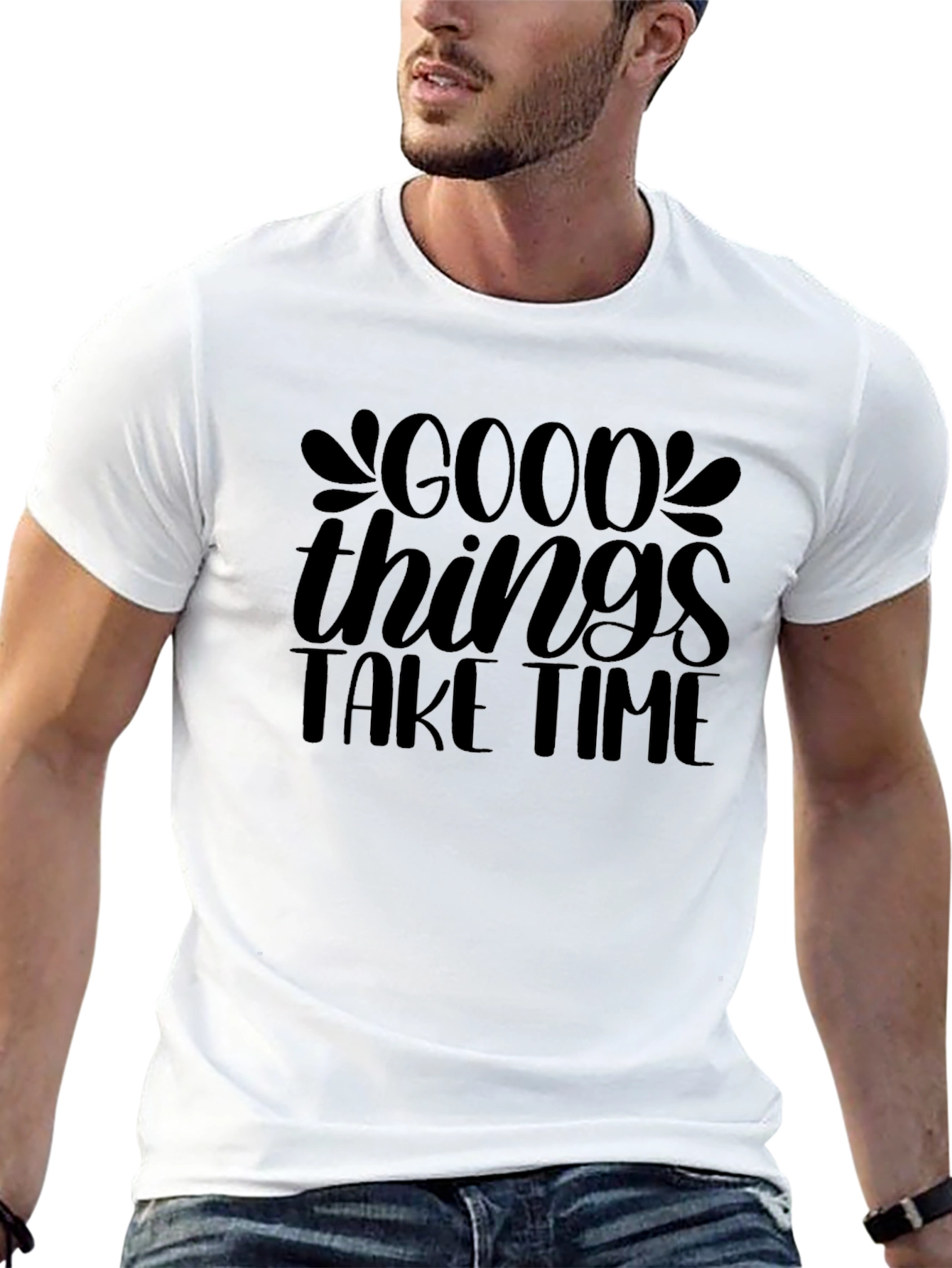 Good Things Take Time Black Tee