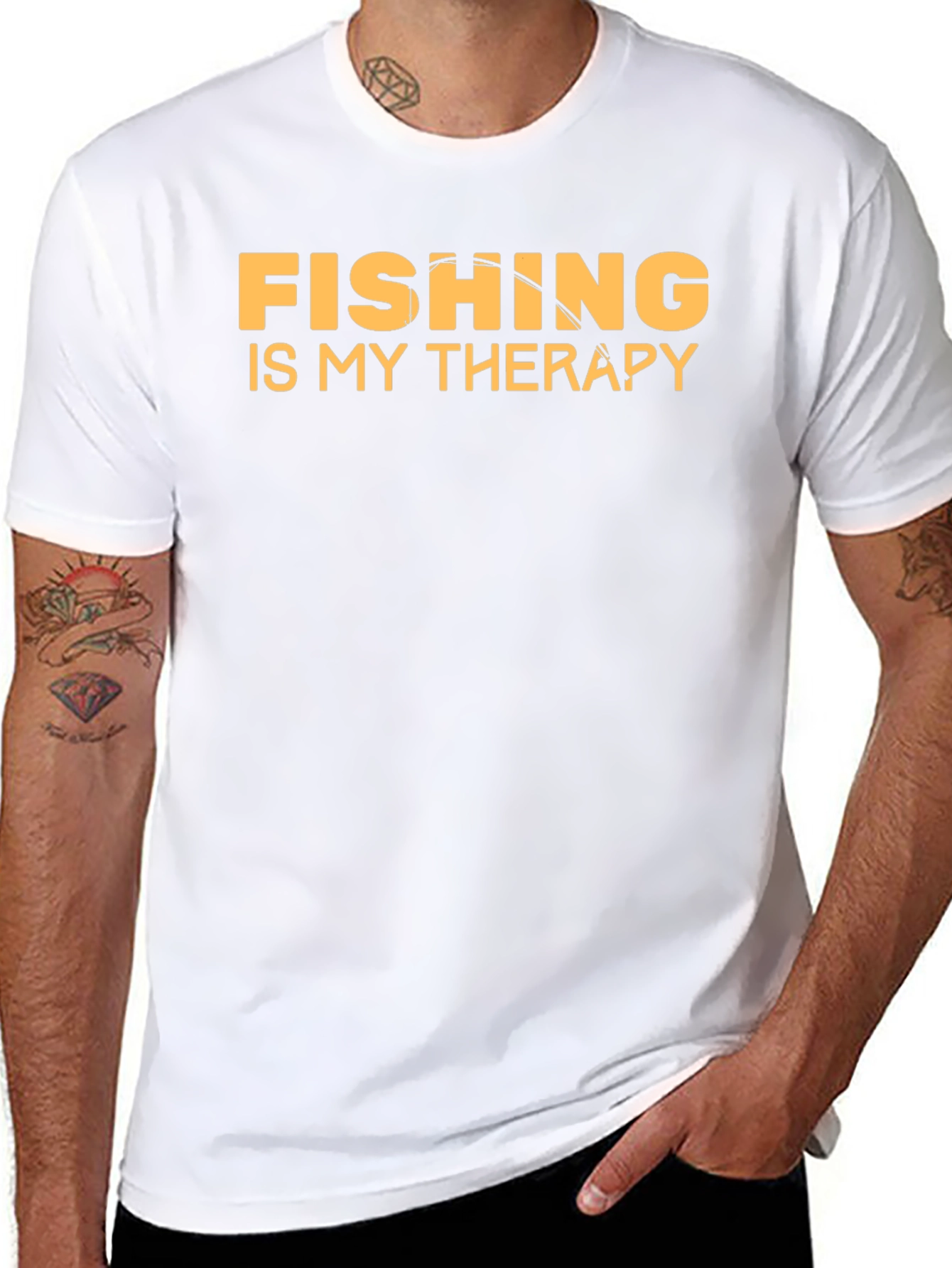 Fishing is My Therapy T-Shirt Black