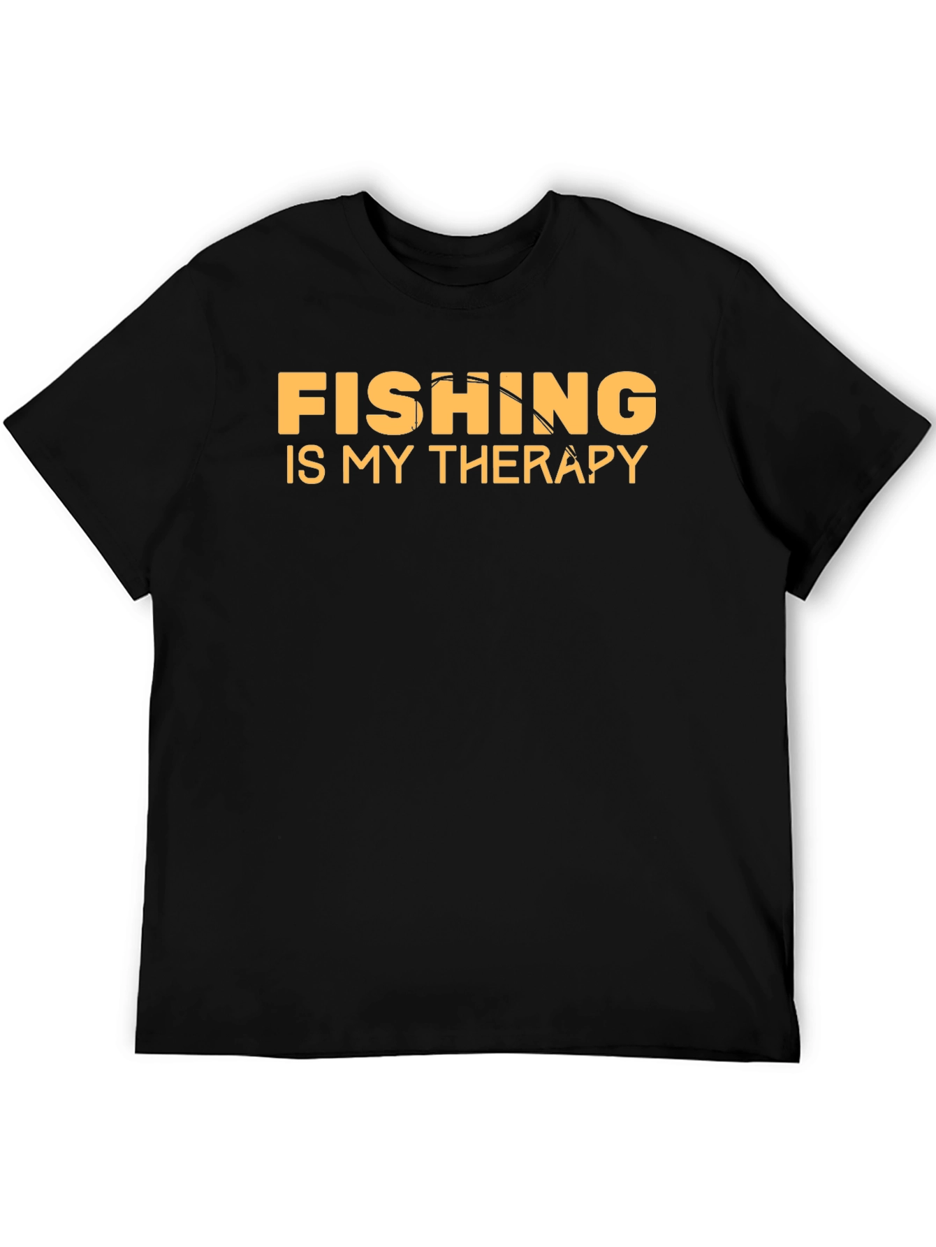 Fishing is My Therapy T-Shirt Black