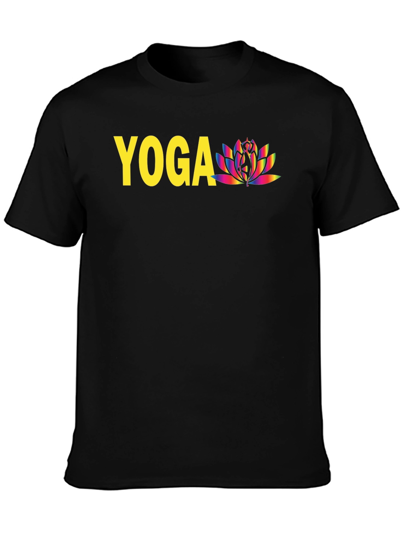 Yoga Lotus Graphic T-Shirt - Black