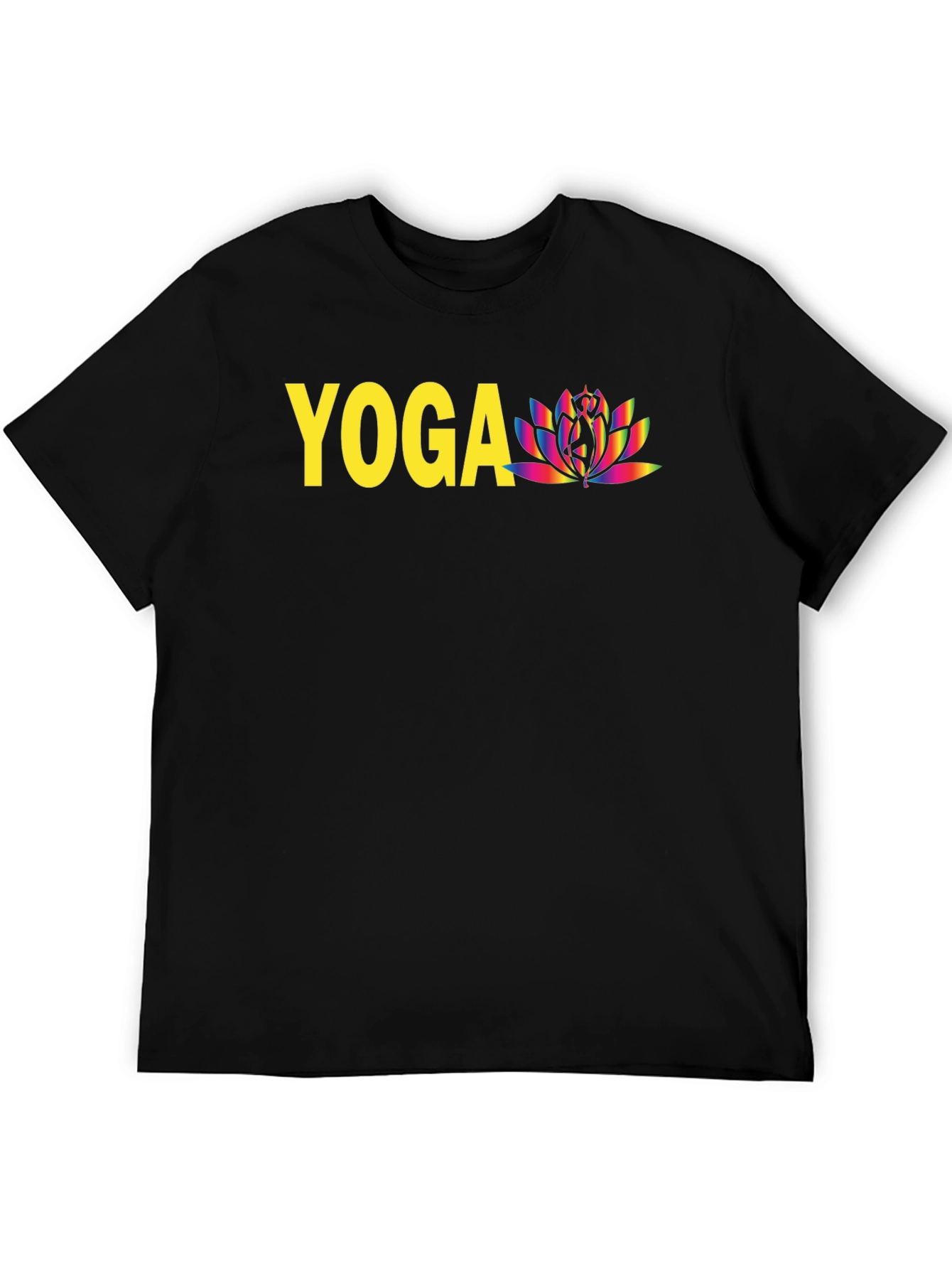 Yoga Lotus Graphic T-Shirt - Black