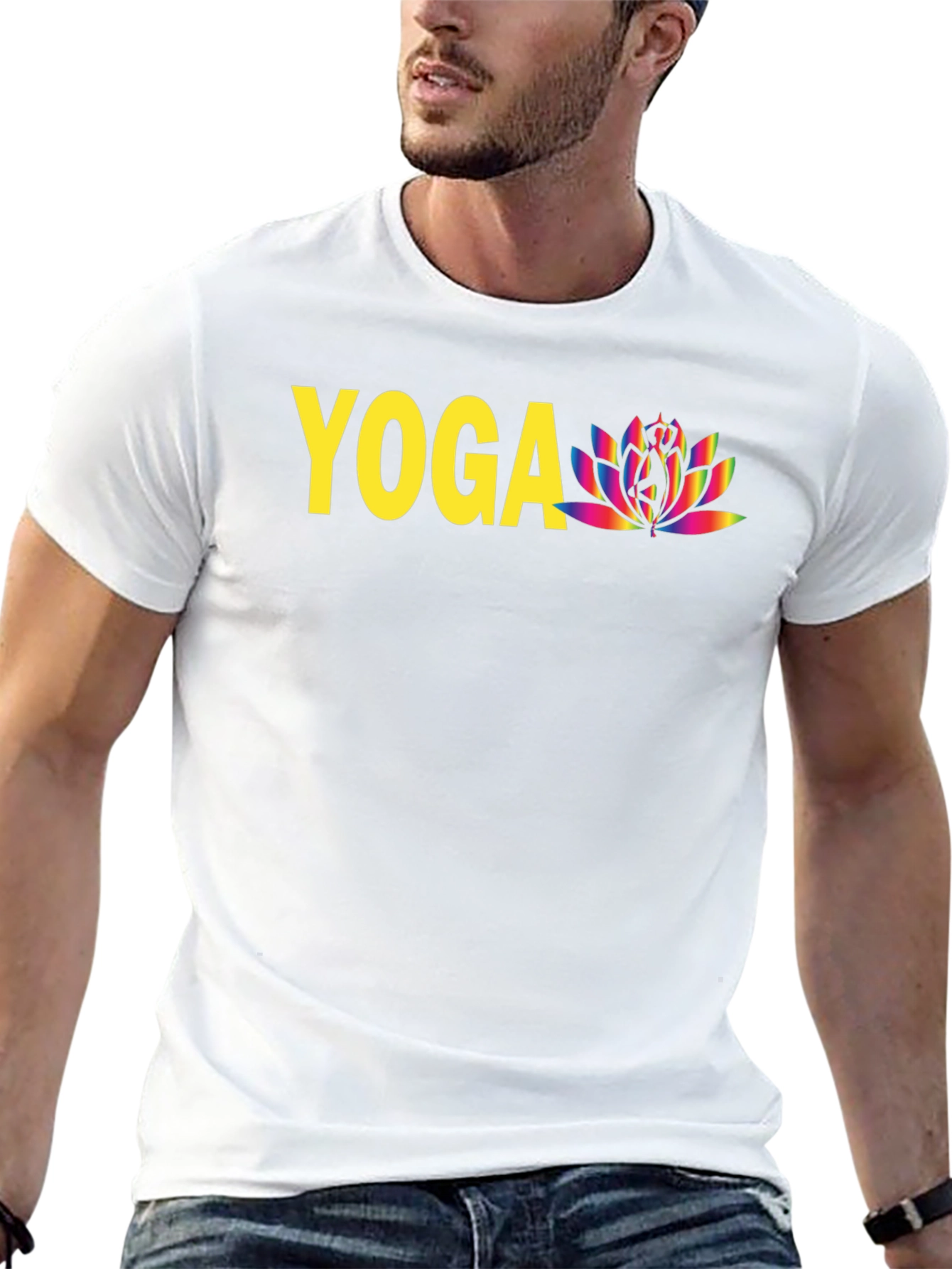 Yoga Lotus Graphic T-Shirt - Black