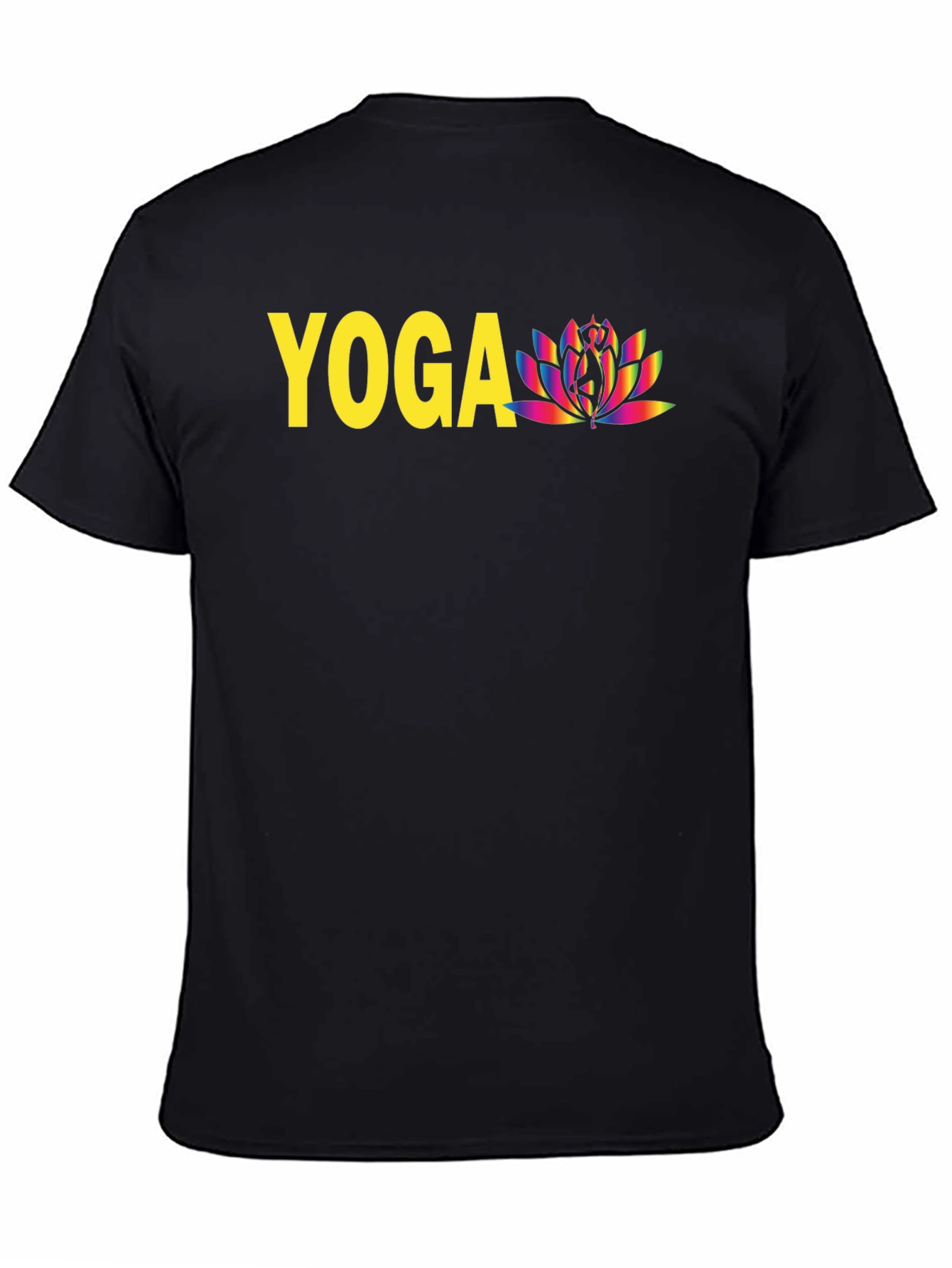 Yoga Lotus Graphic T-Shirt - Black