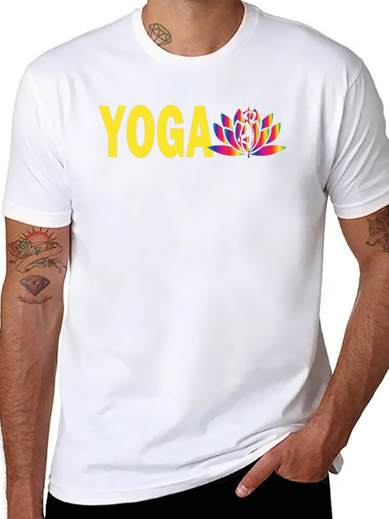 Yoga Lotus Graphic T-Shirt - Black