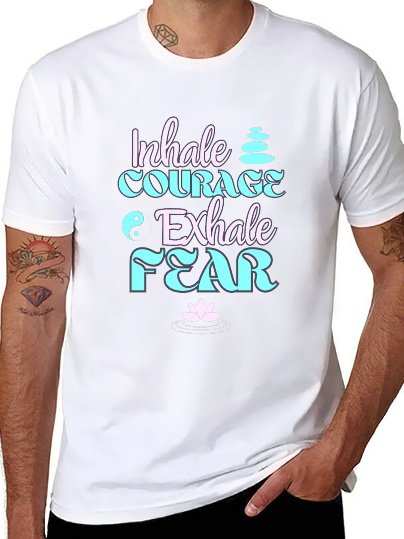 Inhale Courage Exhale Fear Black T-Shirt