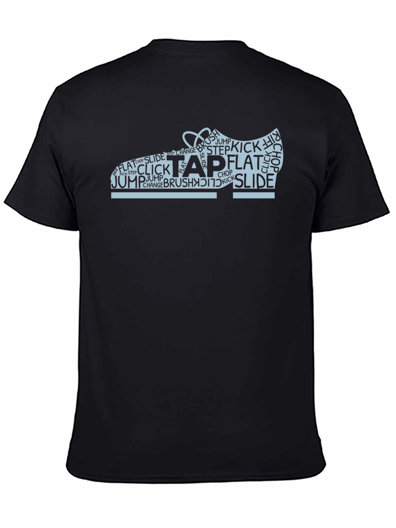 Tap Dance Shoe Word Art Black T-Shirt