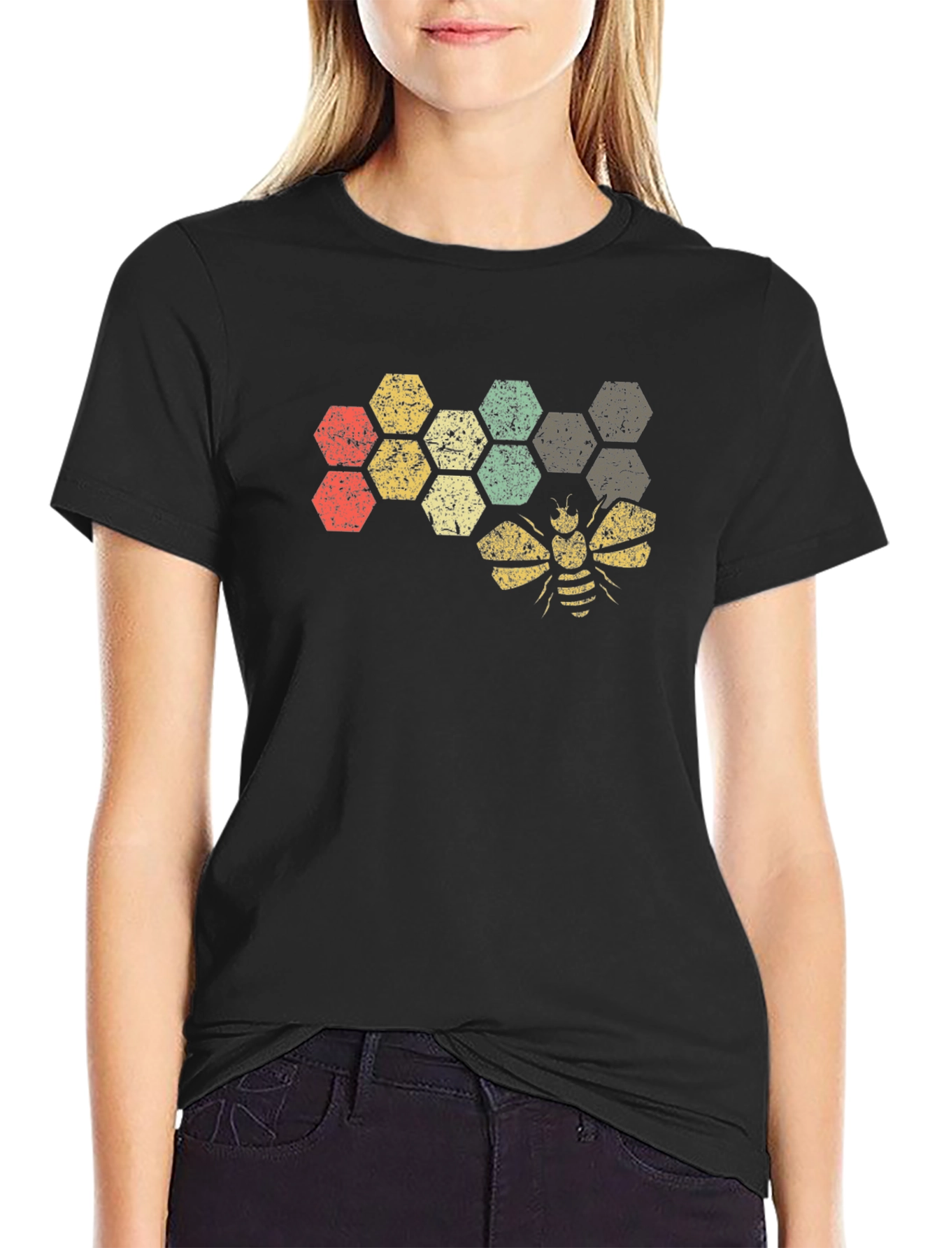 Honeycomb Bee Graphic T-Shirt