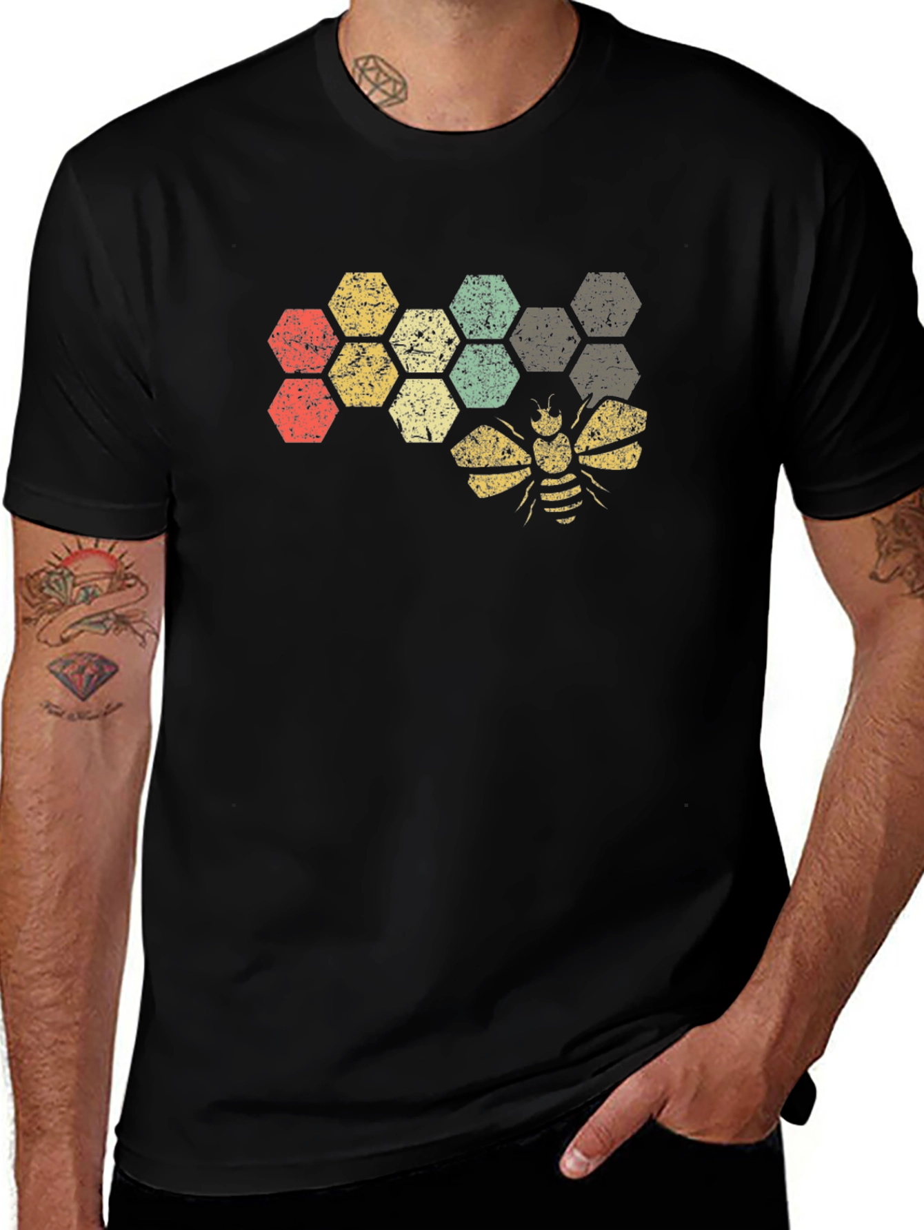 Honeycomb Bee Graphic T-Shirt