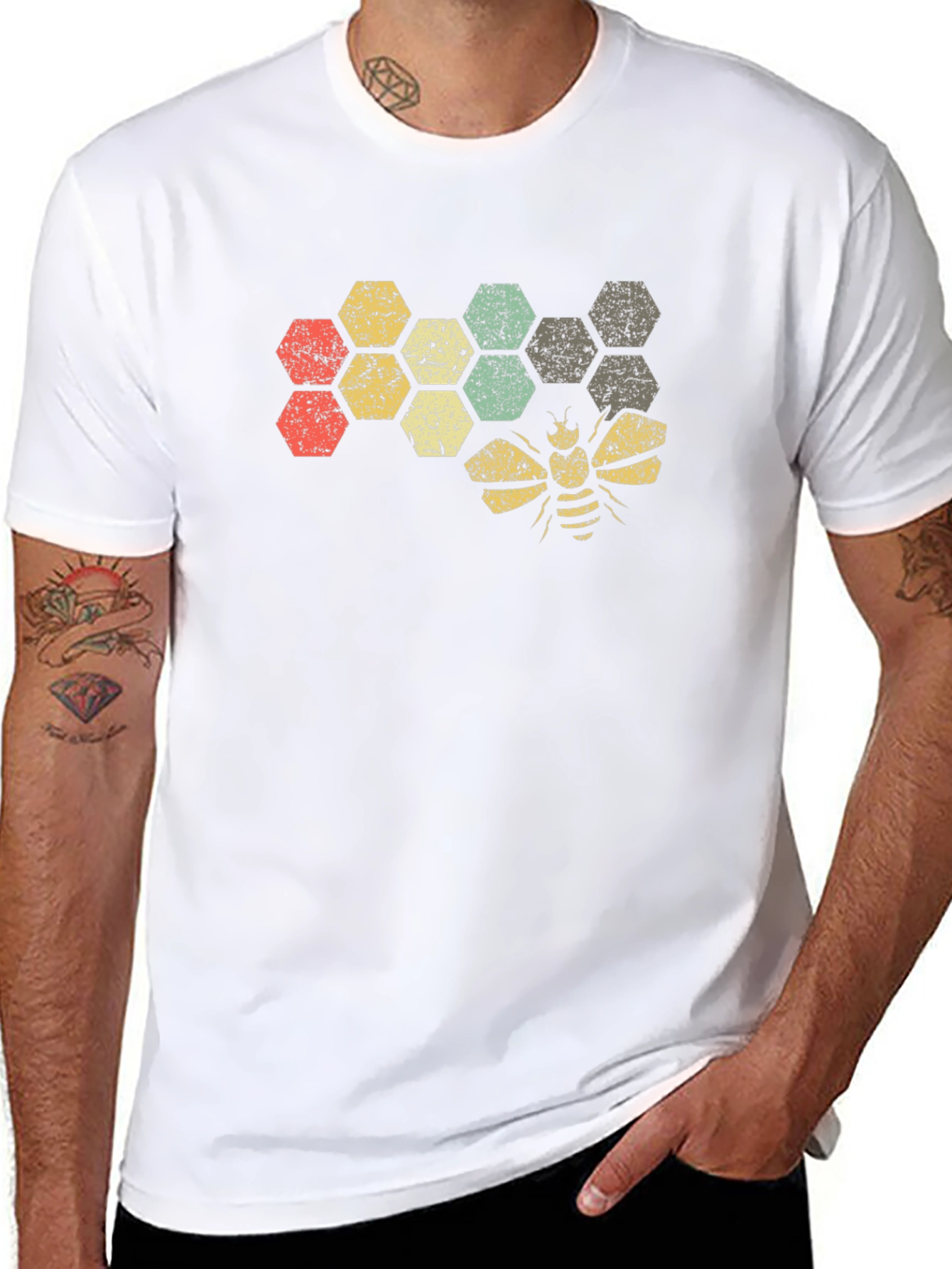 Honeycomb Bee Graphic T-Shirt