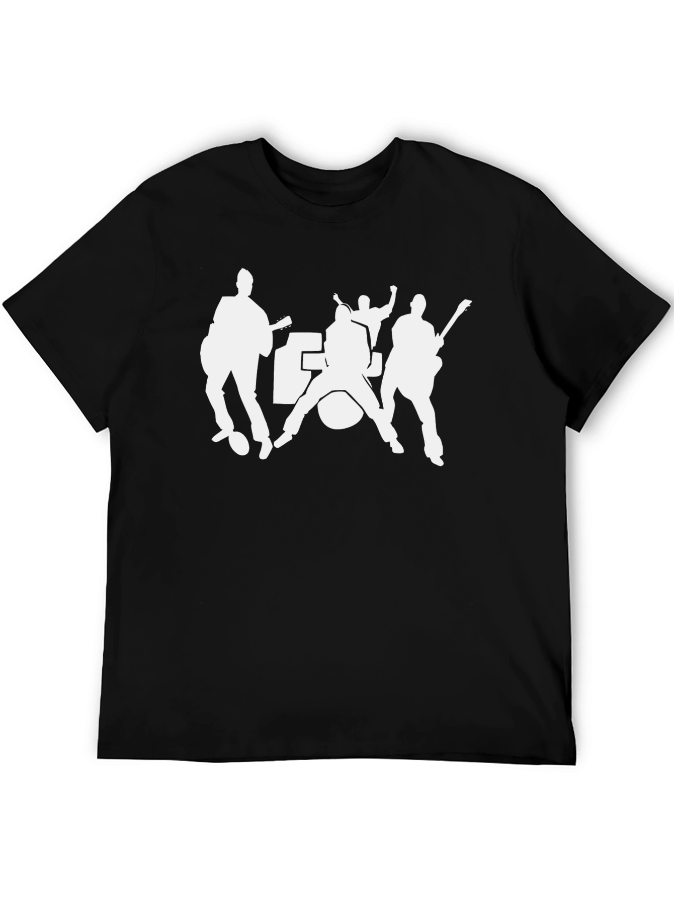 Band Silhouette Graphic Tee - Black Cotton Blend