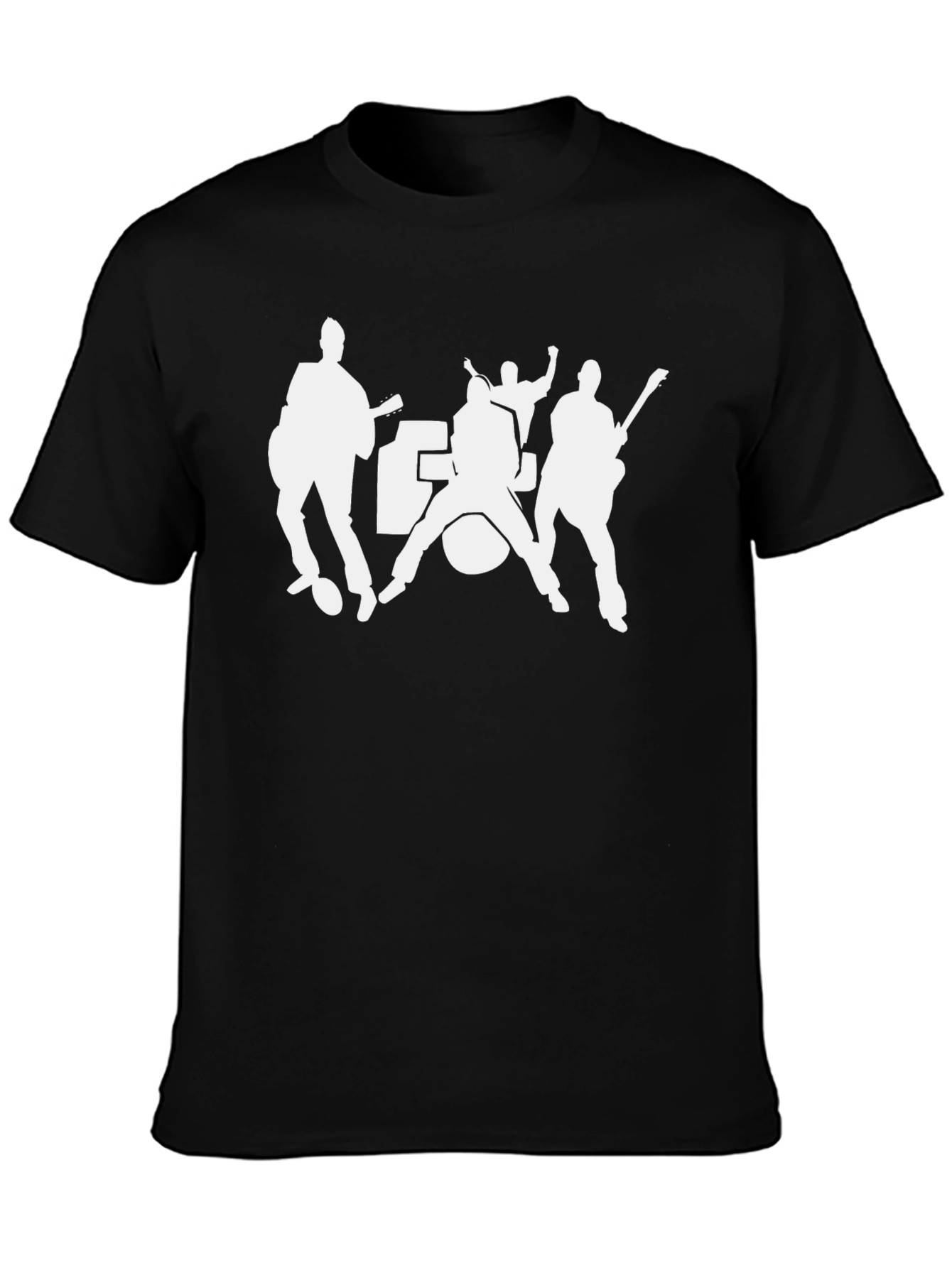 Band Silhouette Graphic Tee - Black Cotton Blend