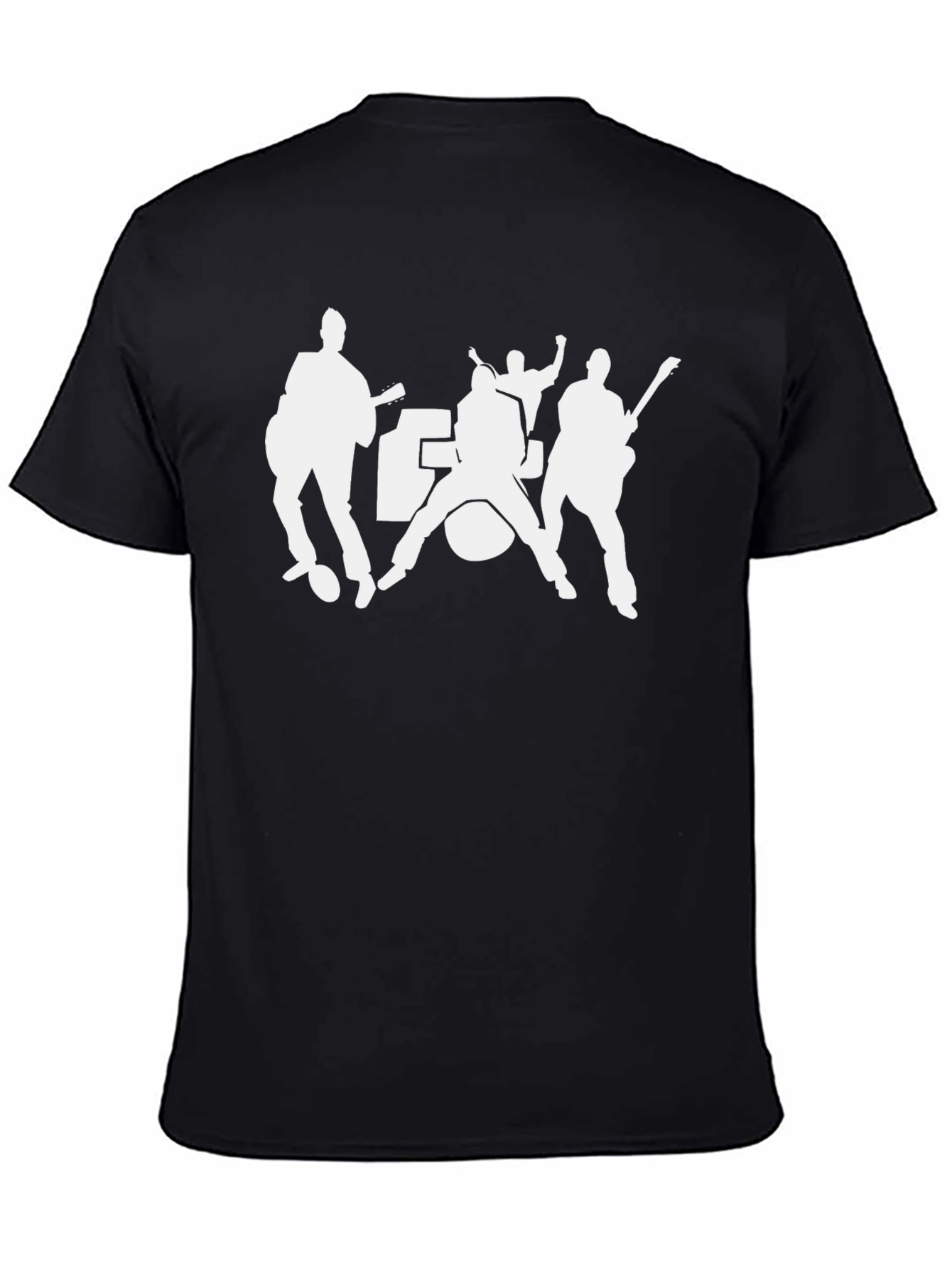 Band Silhouette Graphic Tee - Black Cotton Blend
