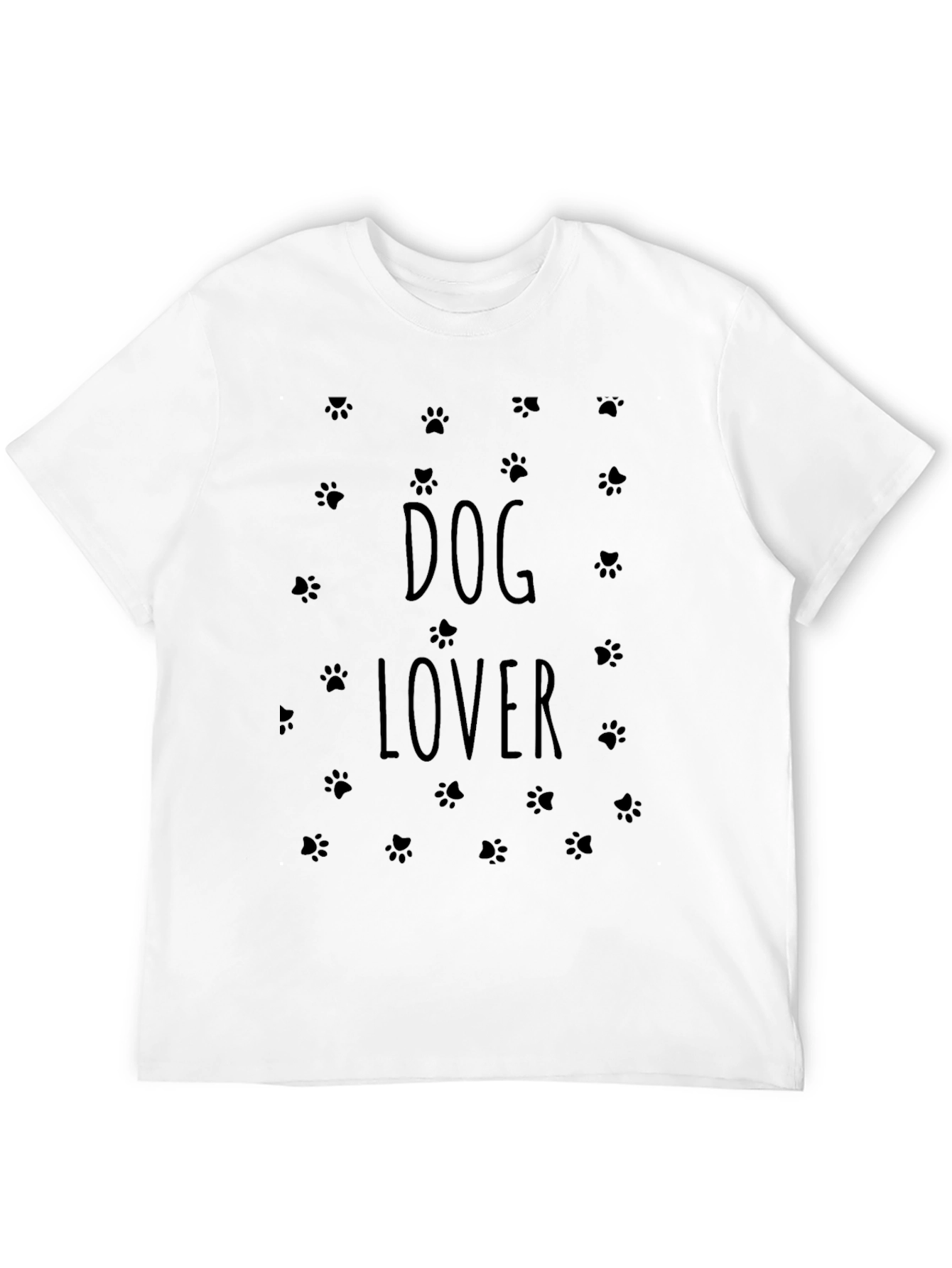Dog Lover Paw Print T-Shirt - Casual Black Tee