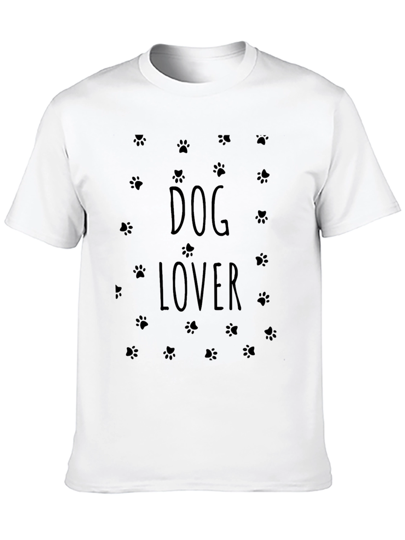 Dog Lover Paw Print T-Shirt - Casual Black Tee