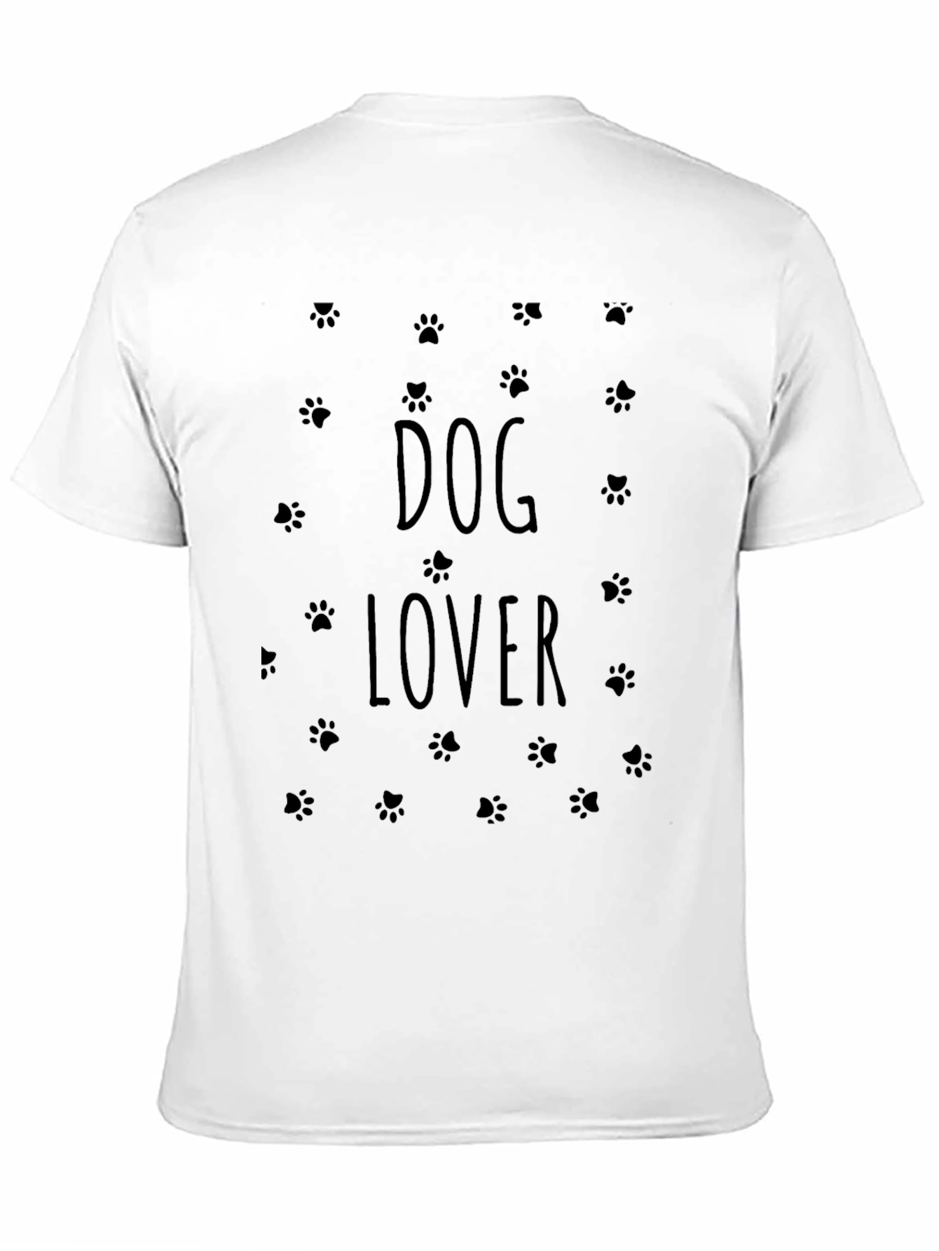 Dog Lover Paw Print T-Shirt - Casual Black Tee