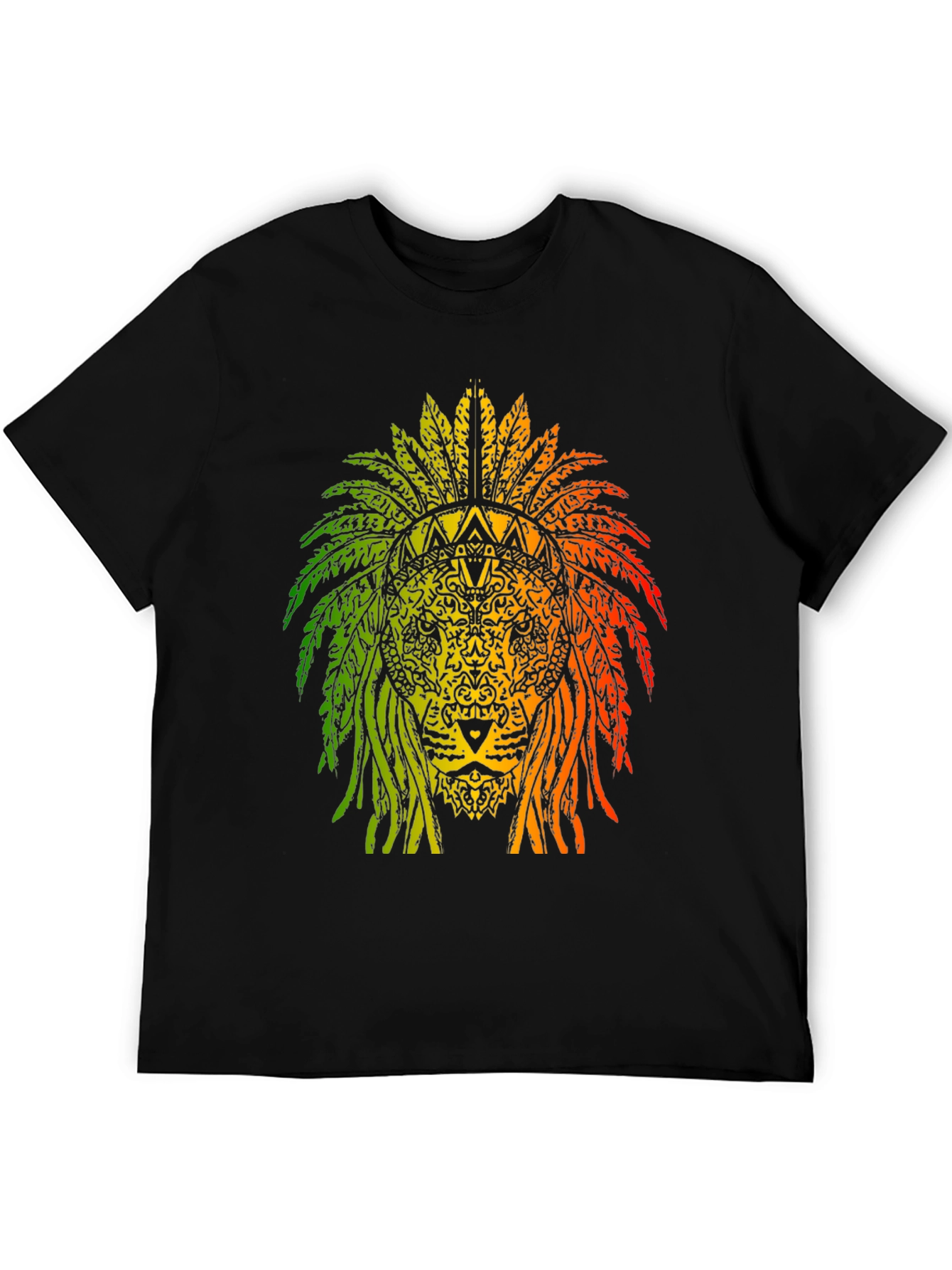Rasta Lion Headdress Graphic T-Shirt