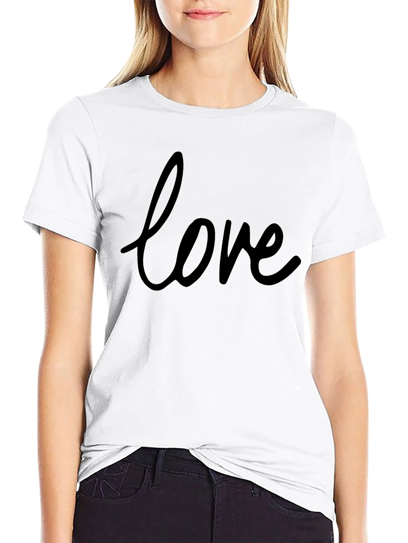 Love Script Graphic Black T-Shirt