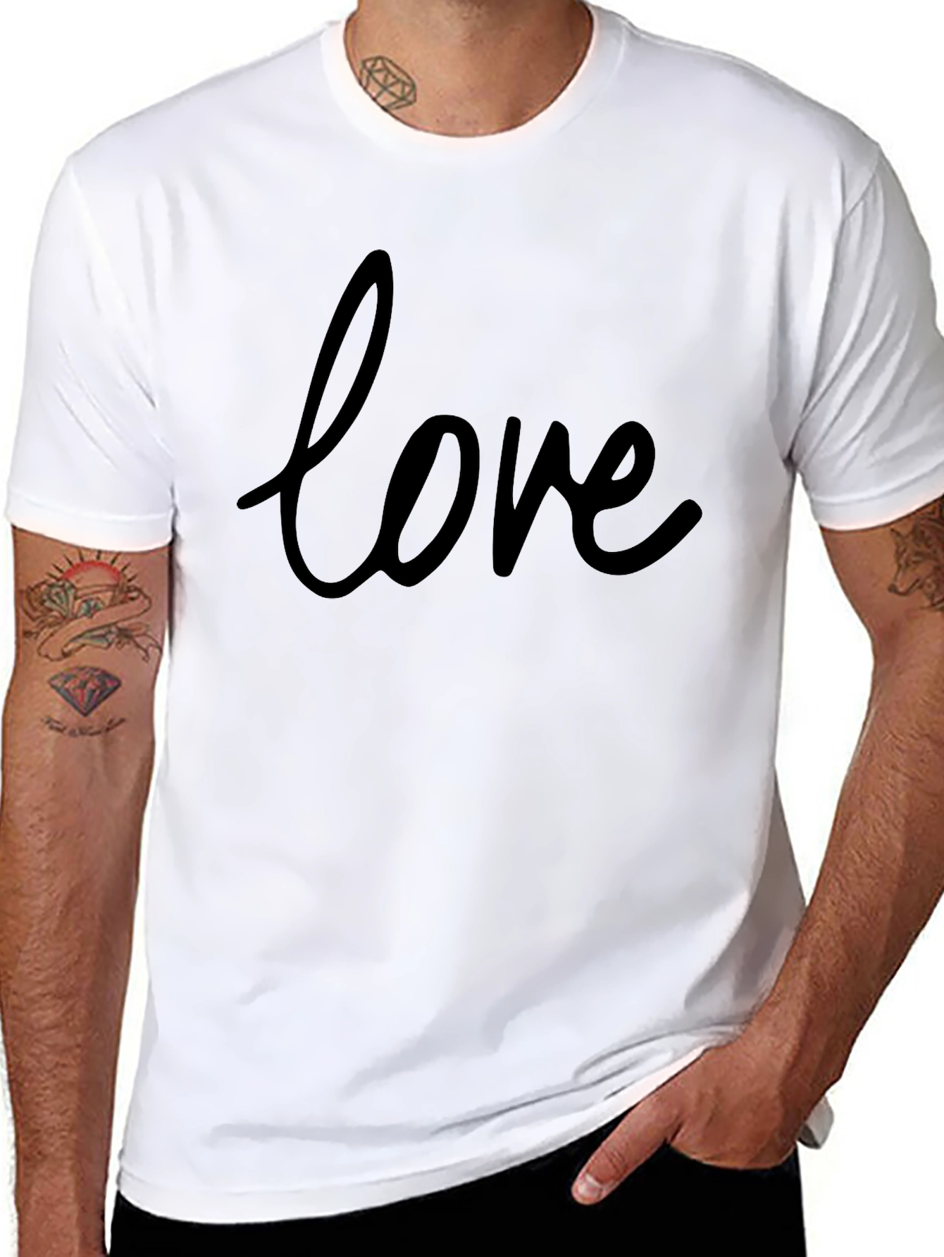 Love Script Graphic Black T-Shirt