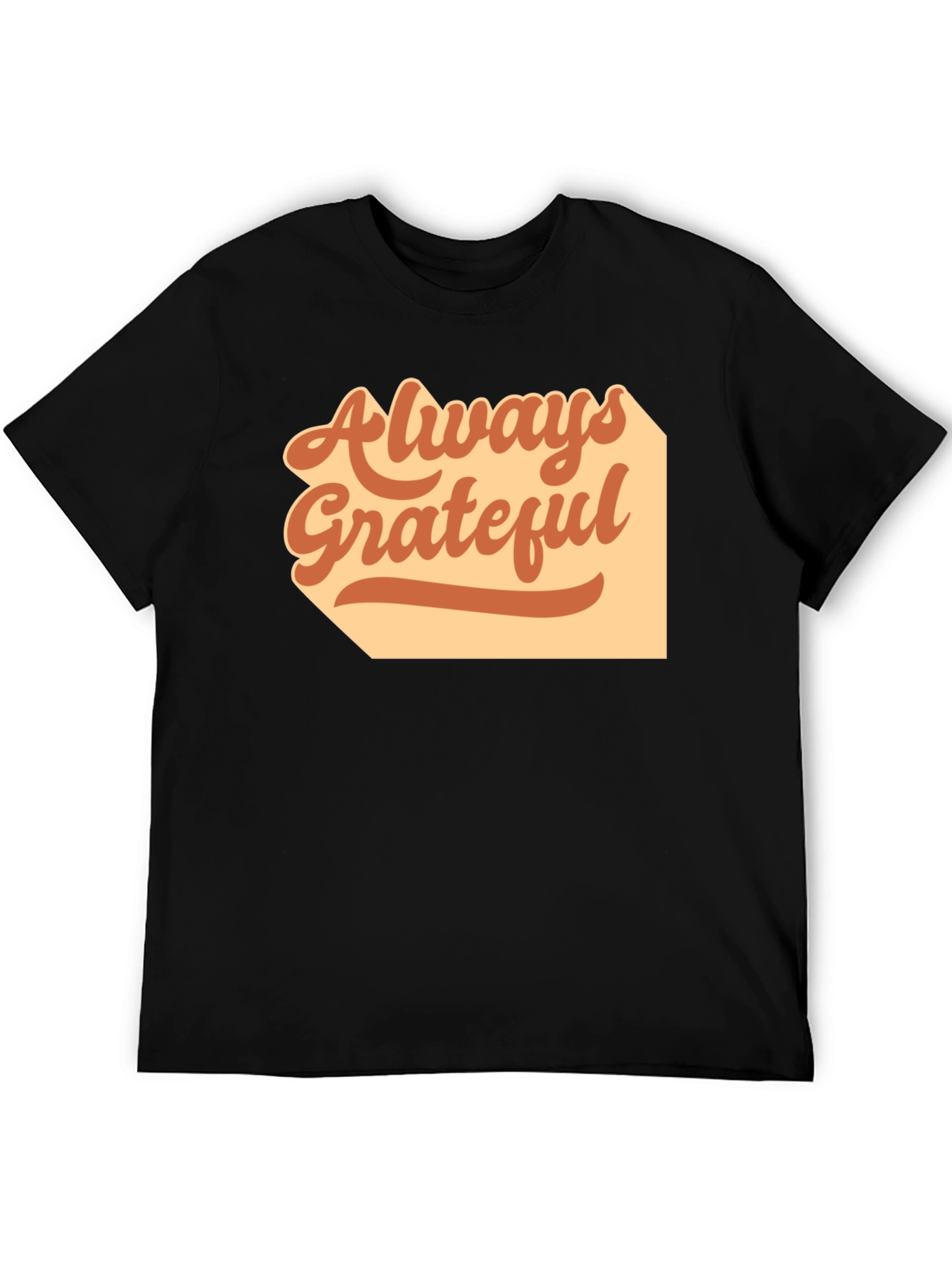 Always Grateful Graphic Tee - Casual Black T-Shirt