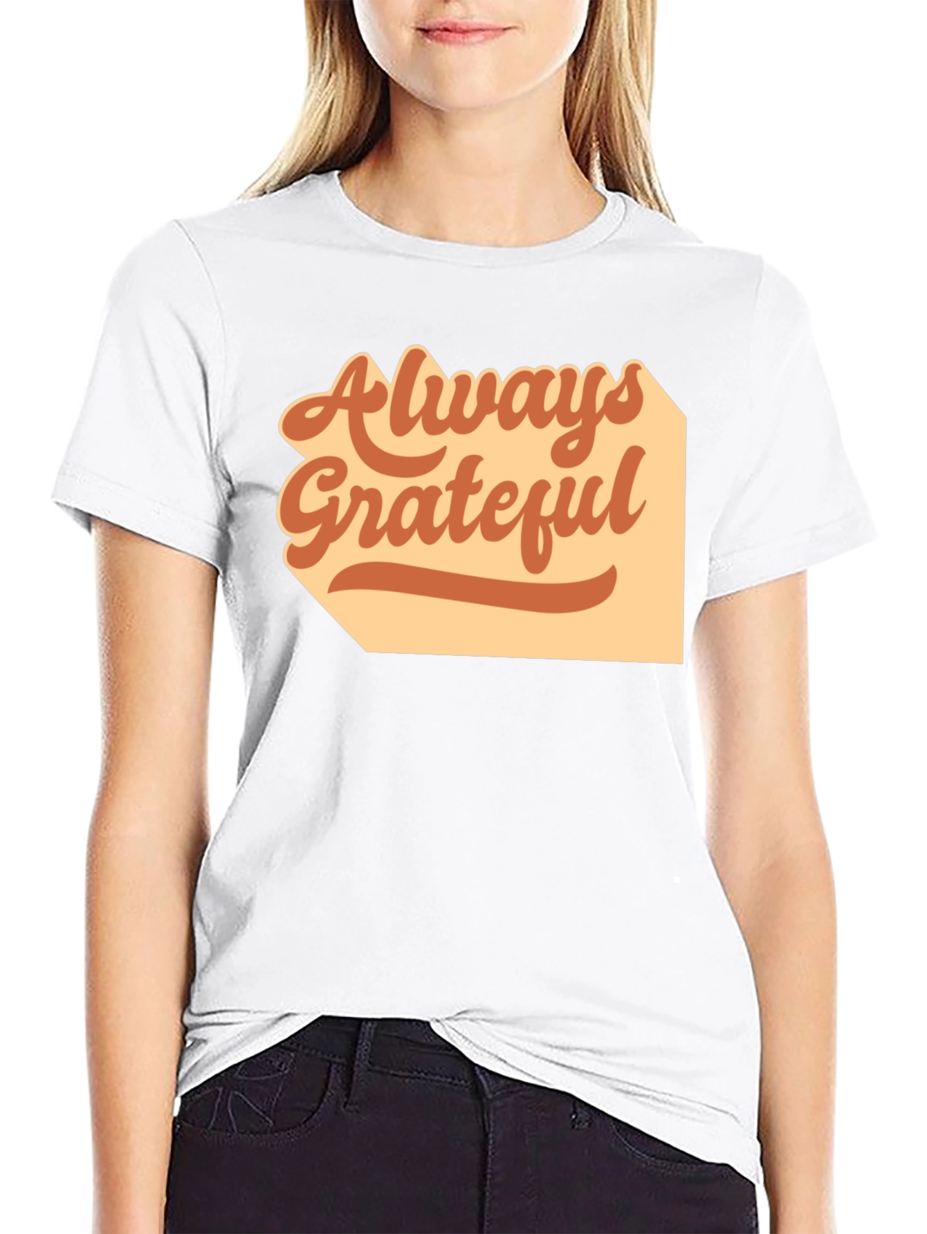 Always Grateful Graphic Tee - Casual Black T-Shirt