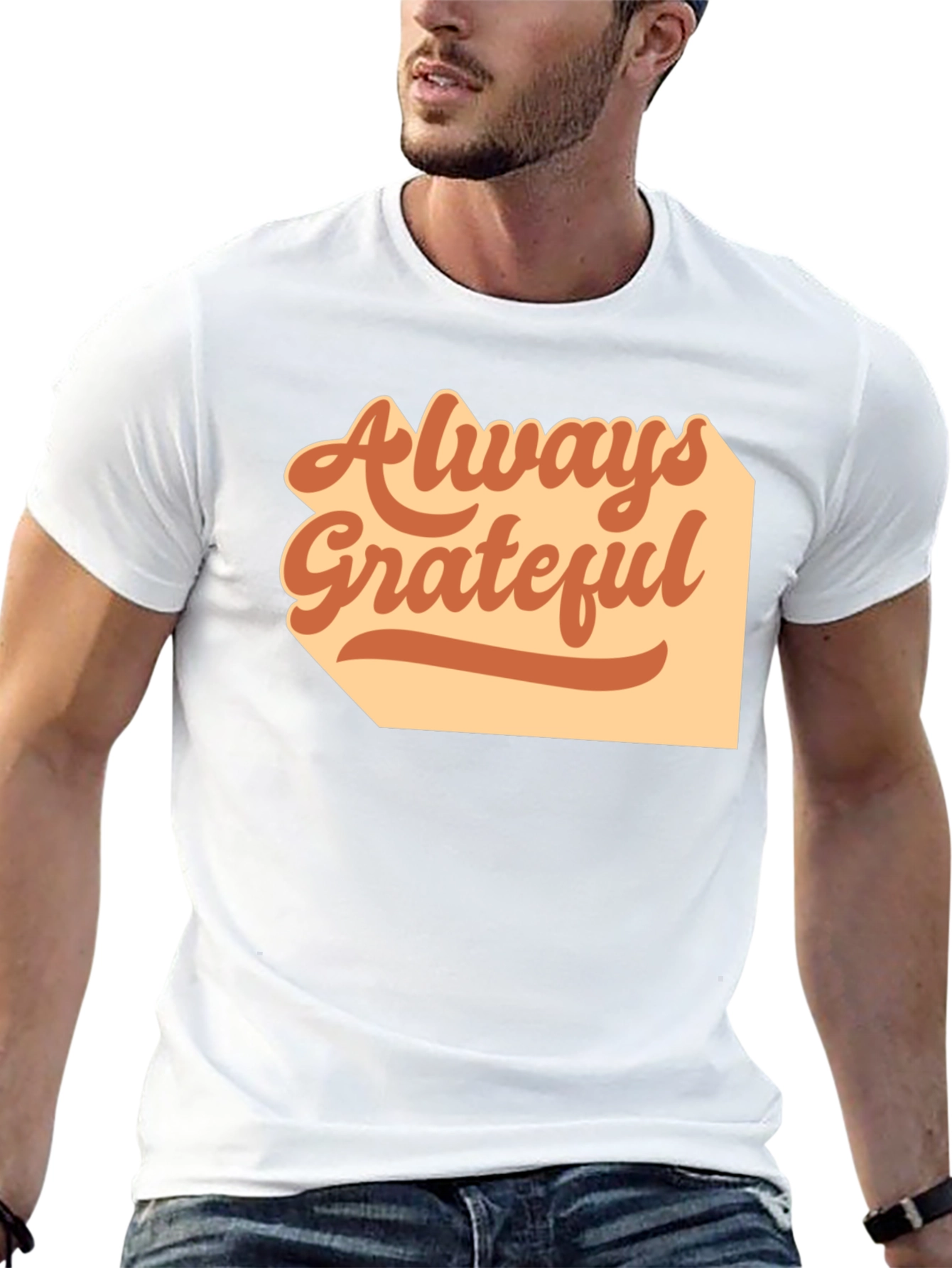 Always Grateful Graphic Tee - Casual Black T-Shirt