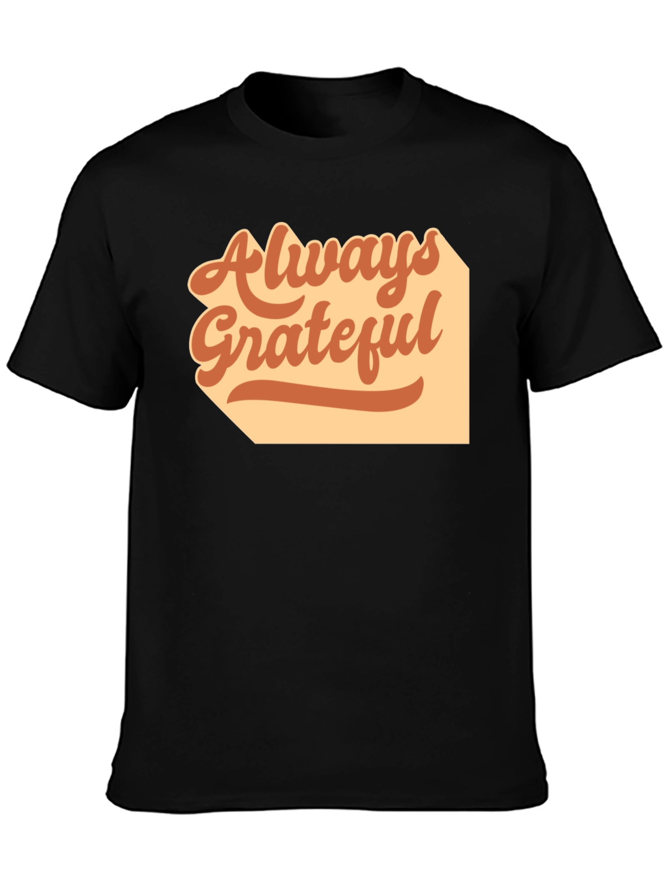 Always Grateful Graphic Tee - Casual Black T-Shirt