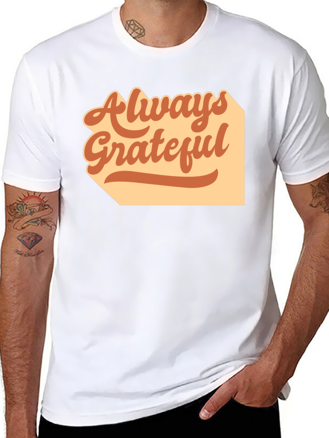 Always Grateful Graphic Tee - Casual Black T-Shirt